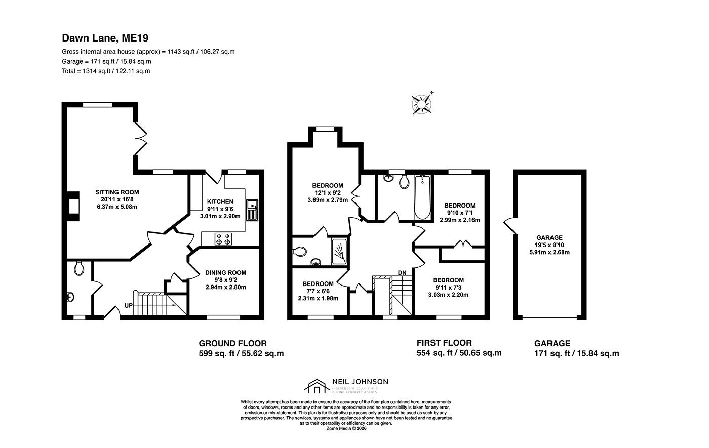Floorplan for Dawn Lane, Kings Hill, West Malling, ME19 4DH