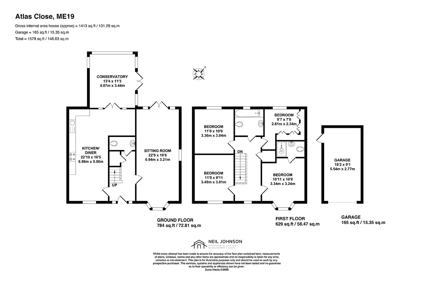 Floorplan for AIR CONDITIONING INSTALLED - Atlas Close, Kings Hill, West Malling, Kent, ME19 4PS
