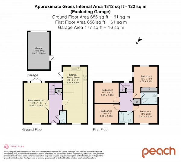 Floorplan for Collard Close, Swindon, SN1