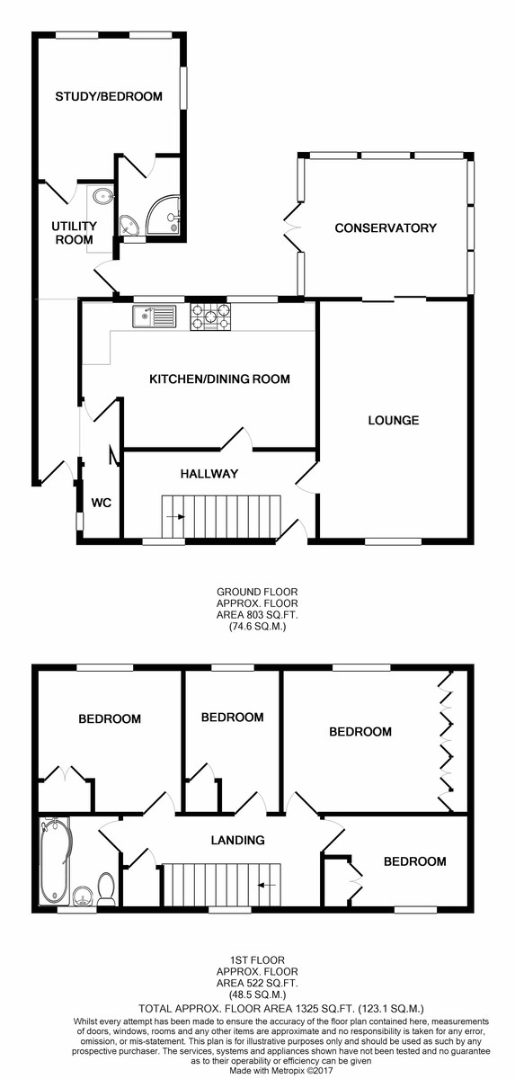 Floorplan for North Close, Royston