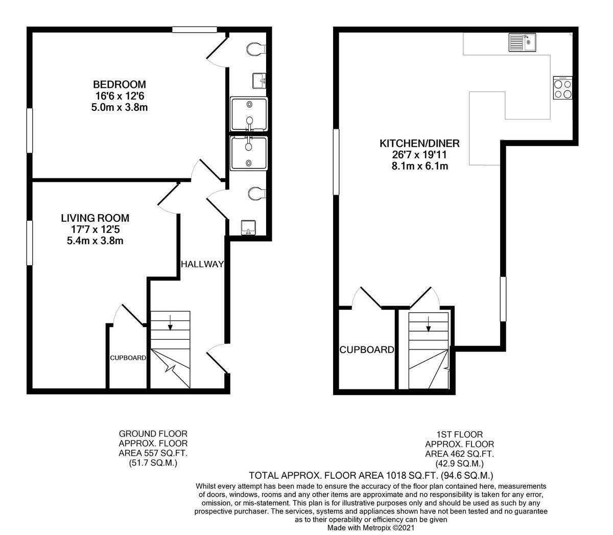 Floorplan for Priory Road, St. Ives