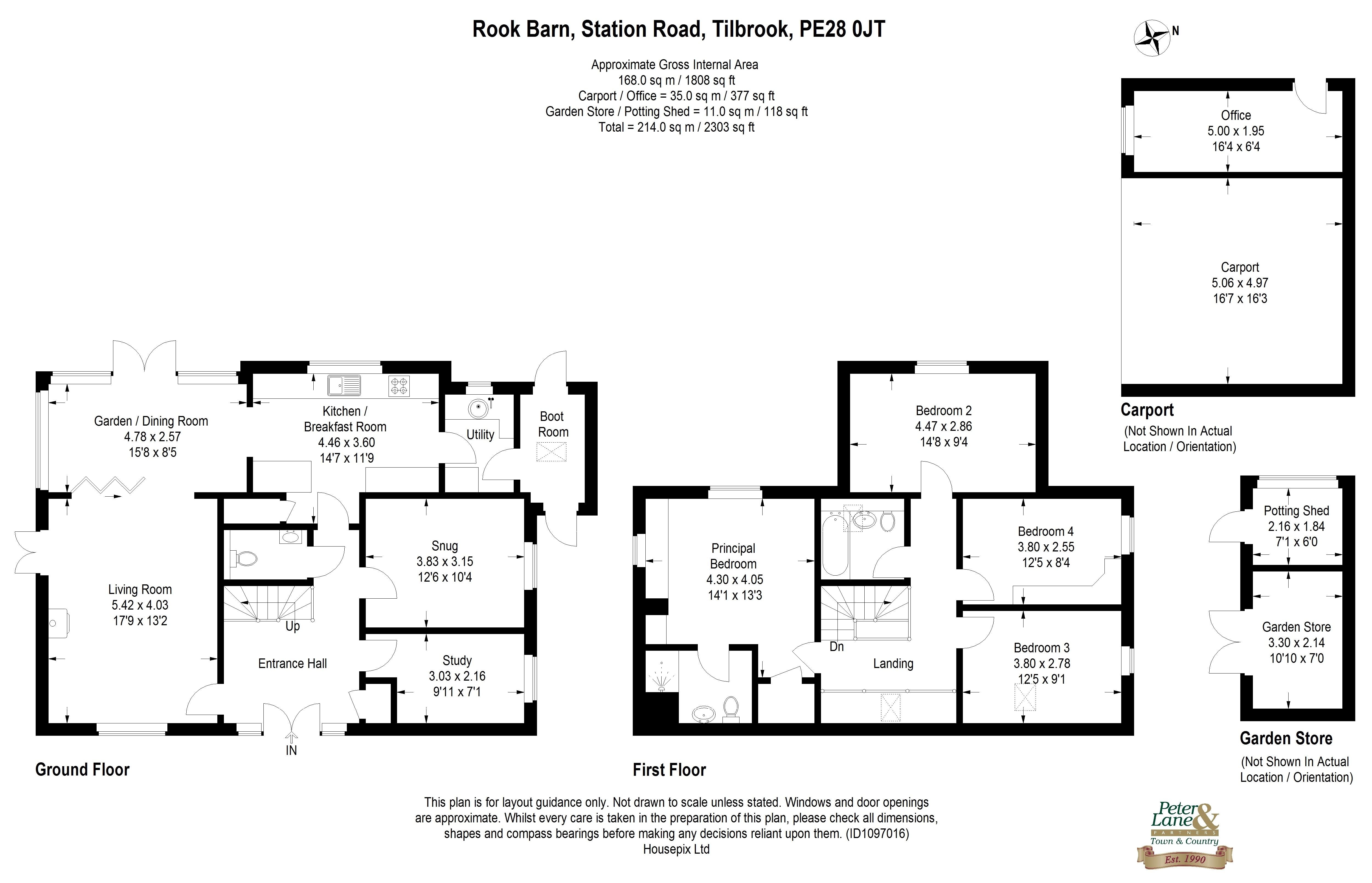 Floorplan for Tilbrook, Huntingdon, Cambridgeshire