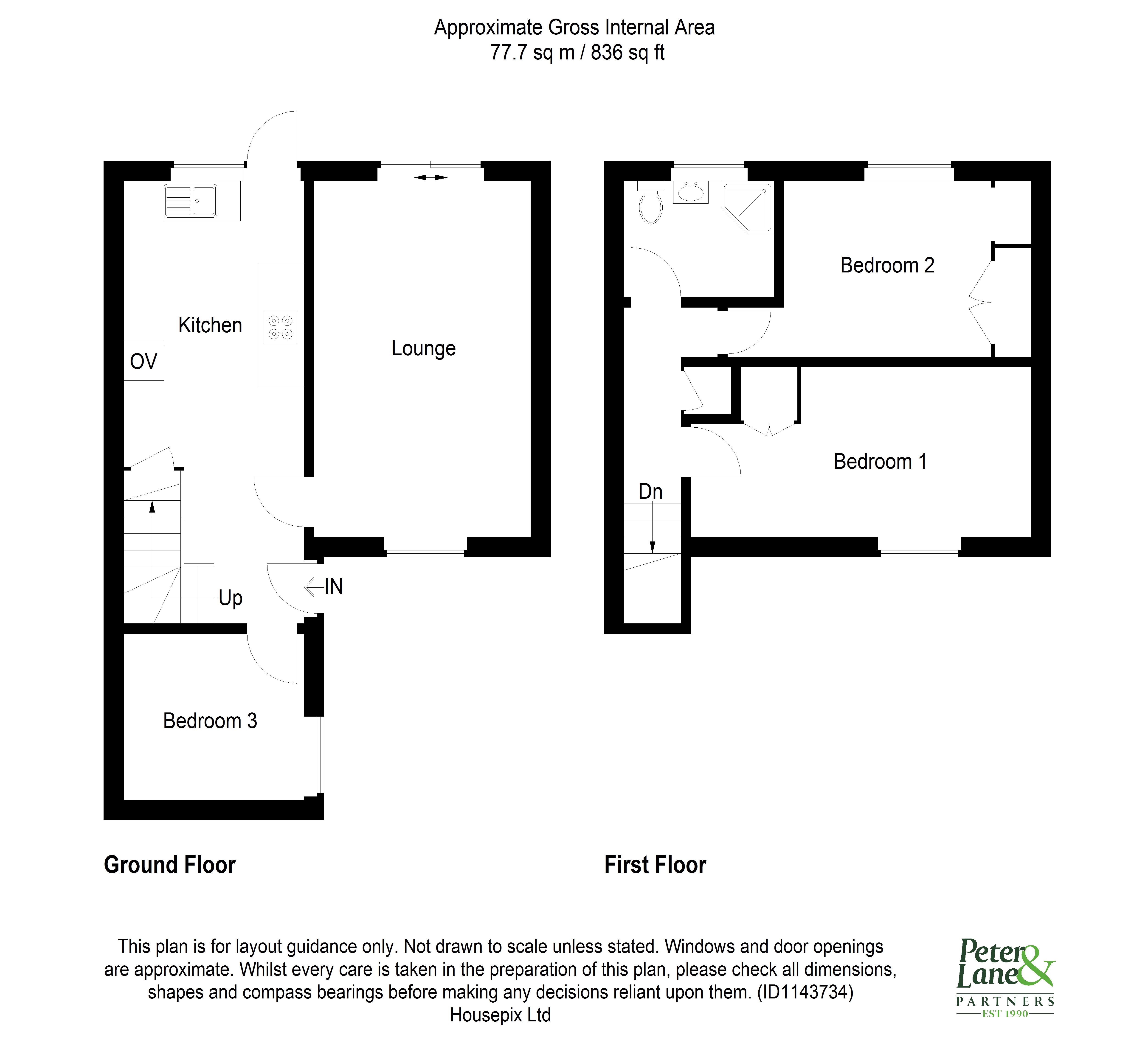 Floorplan for Sandwich Close, Huntingdon