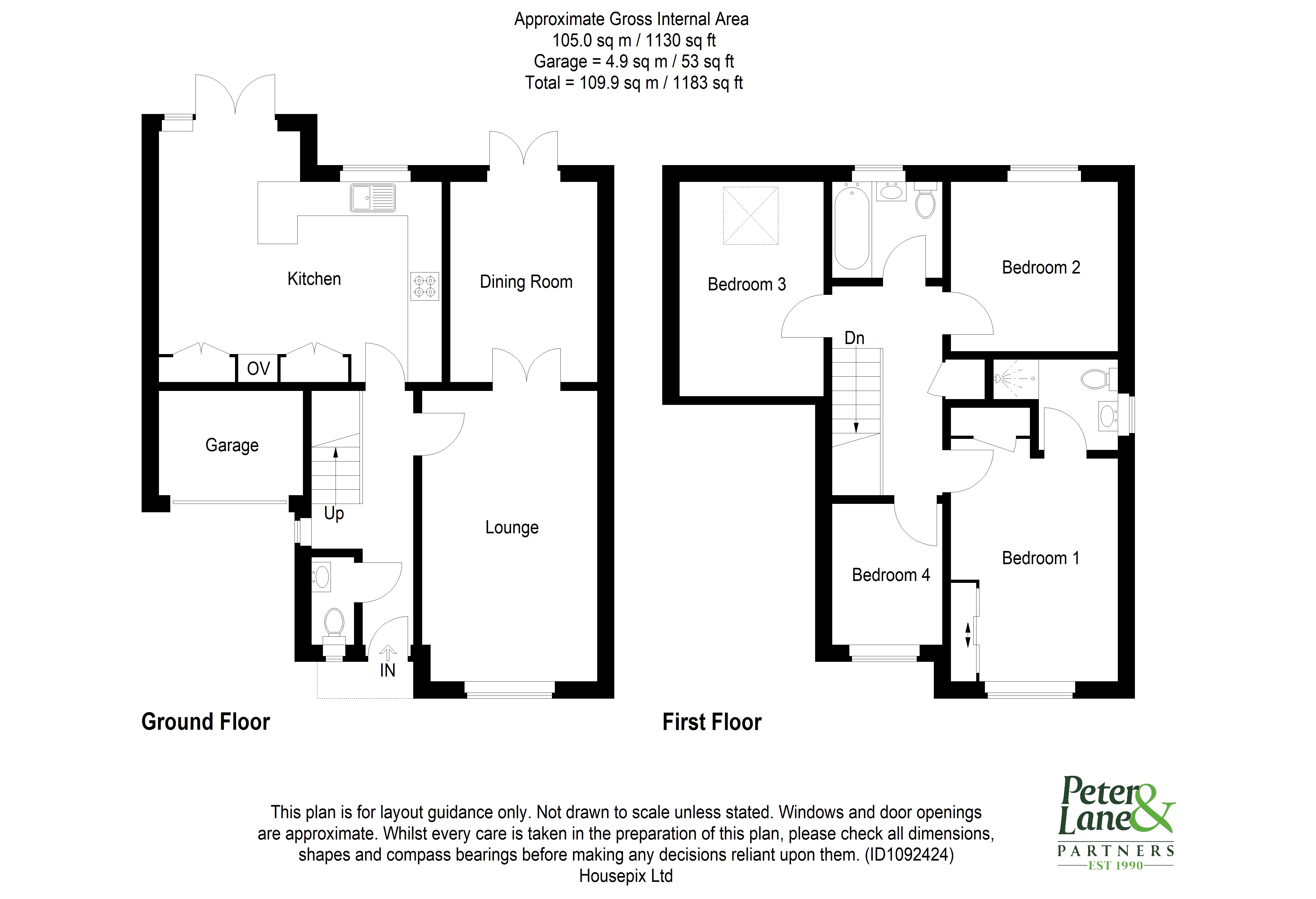 Floorplan for Hartford, Huntingdon