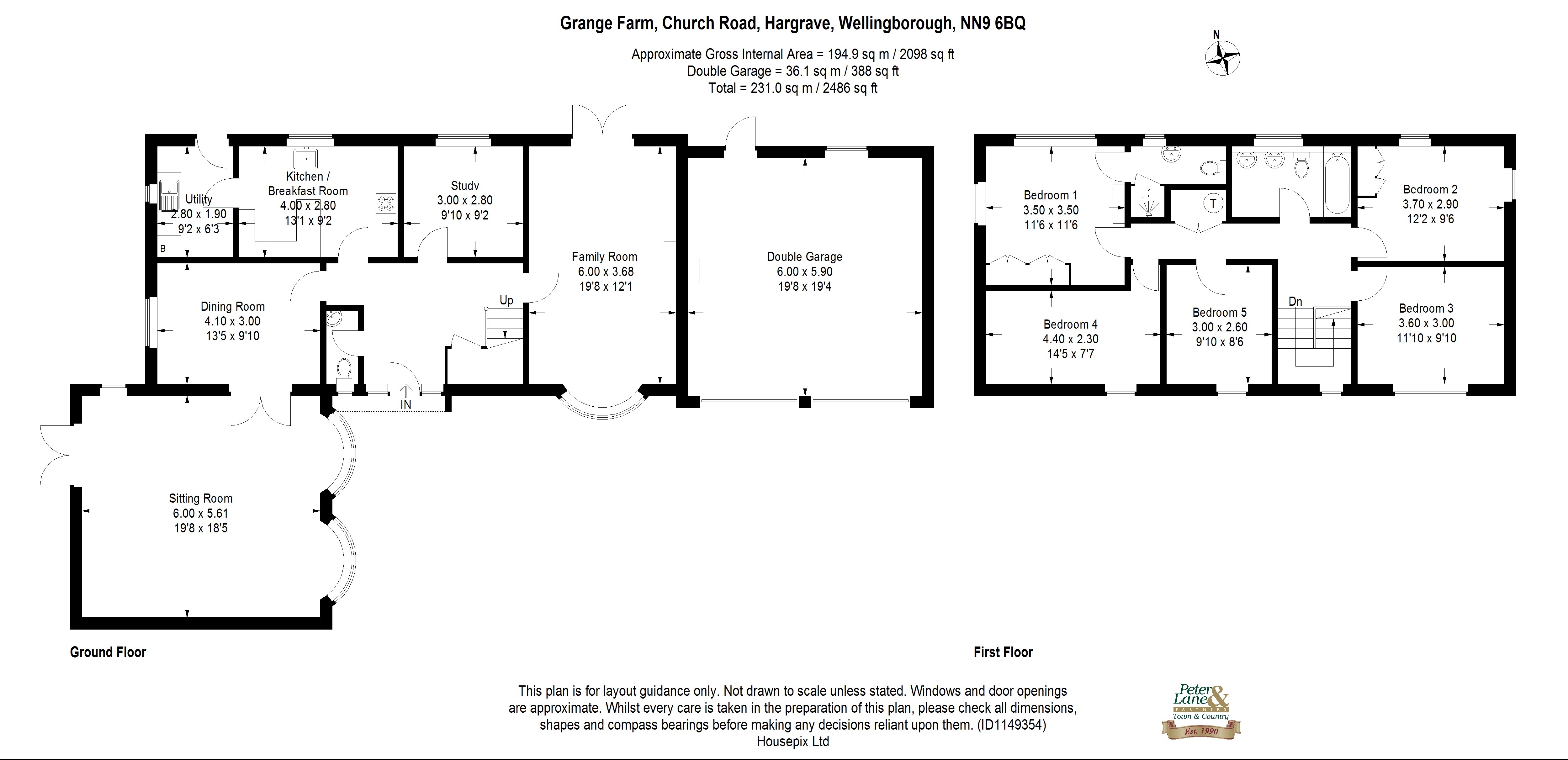 Floorplan for Church Road, Hargrave, Northamptonshire
