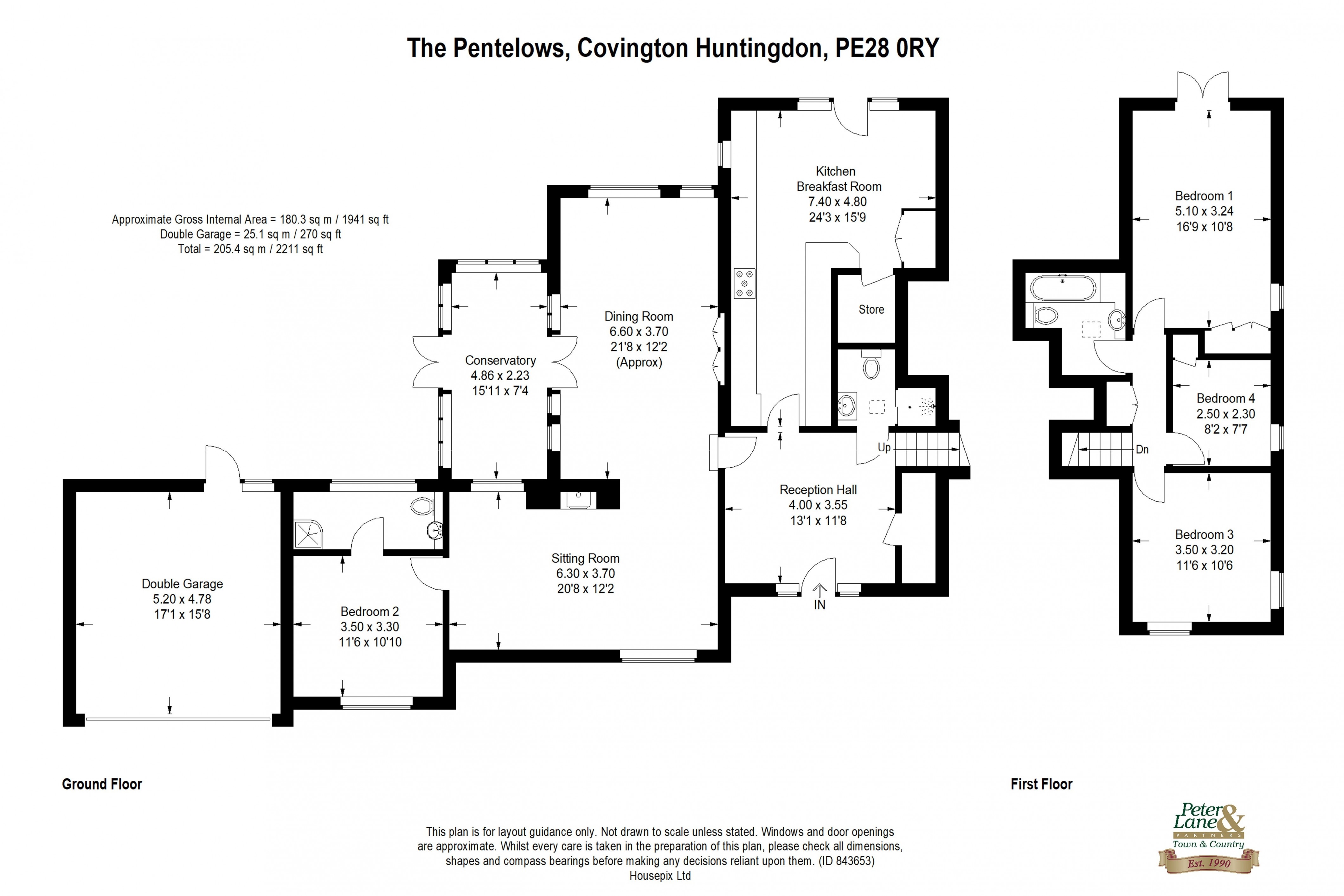 Floorplan for The Pentelows, Covington, Cambridgeshire