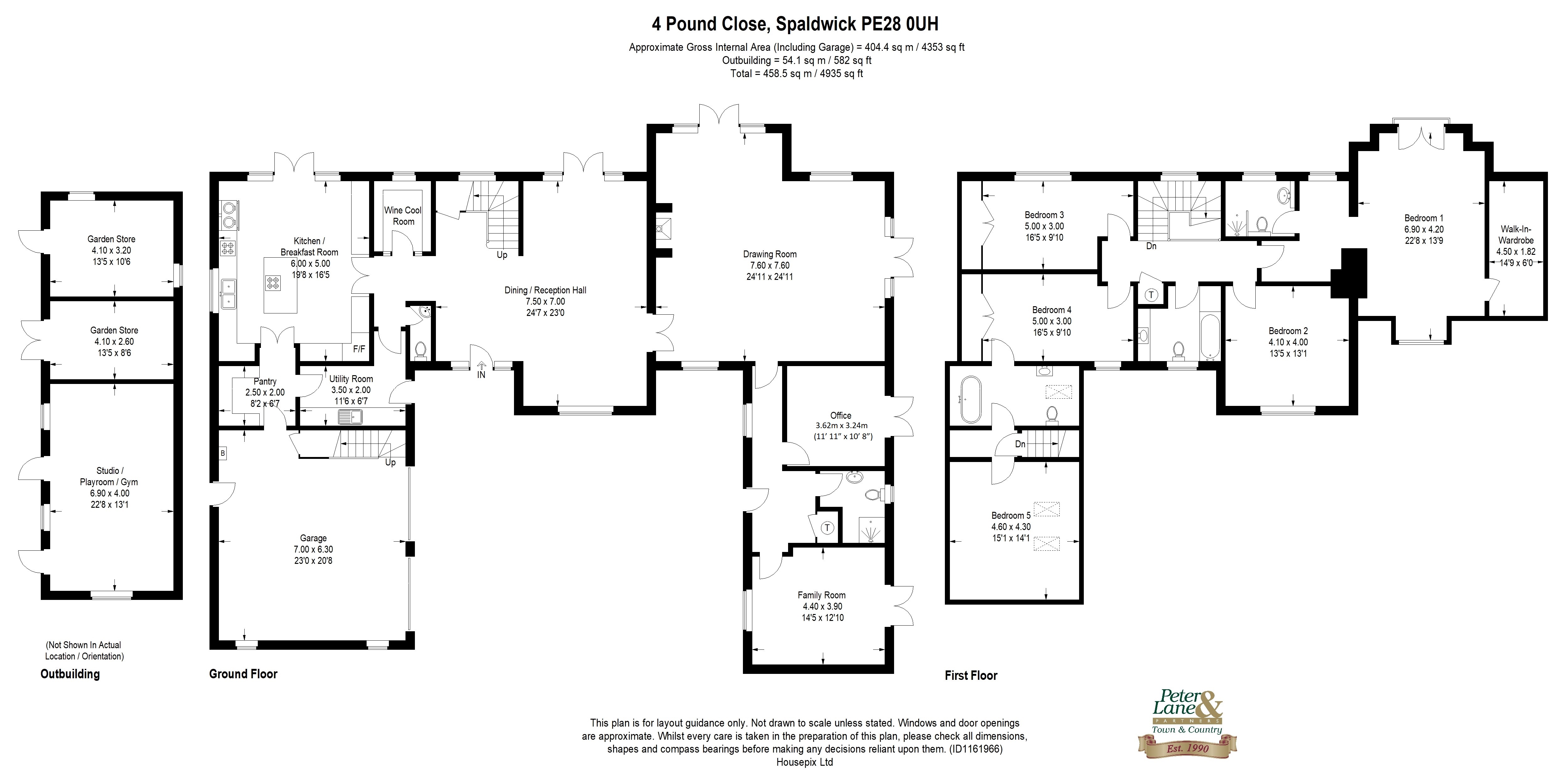 Floorplan for Pound Close, Spaldwick, Cambridgeshire