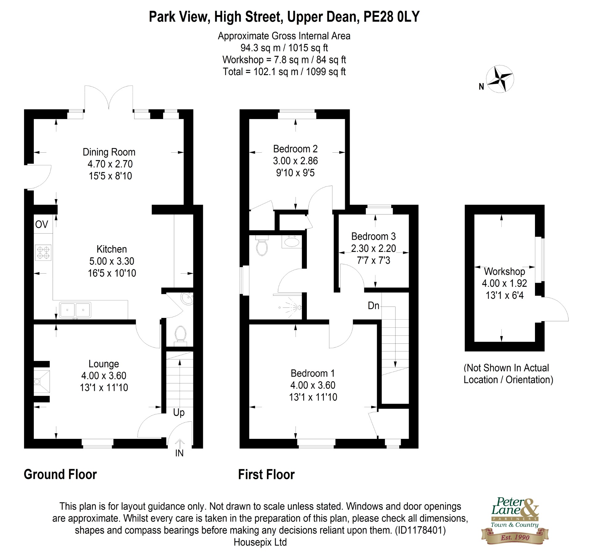 Floorplan for Upper Dean, Huntingdon, Bedfordshire