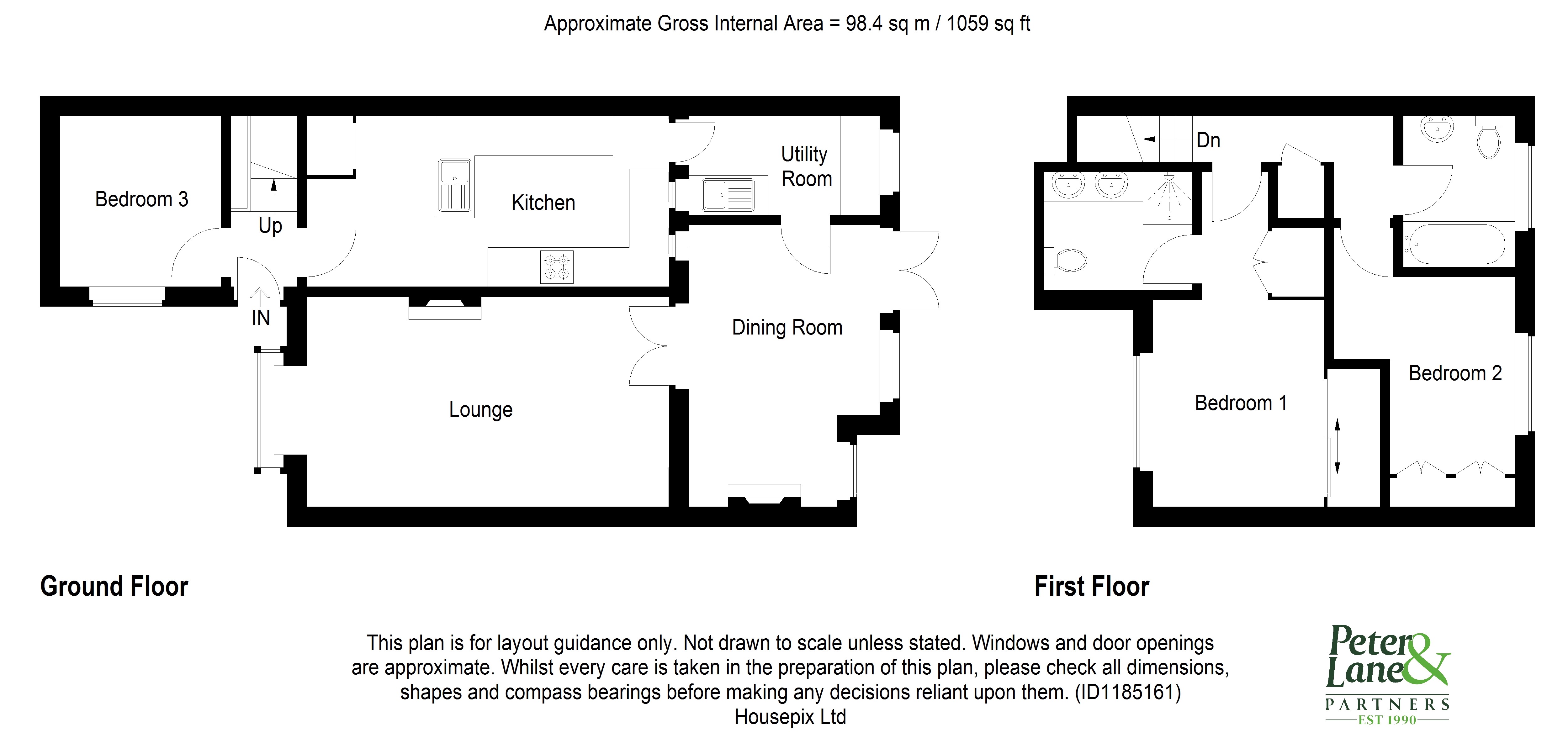 Floorplan for Ash Close, Huntingdon