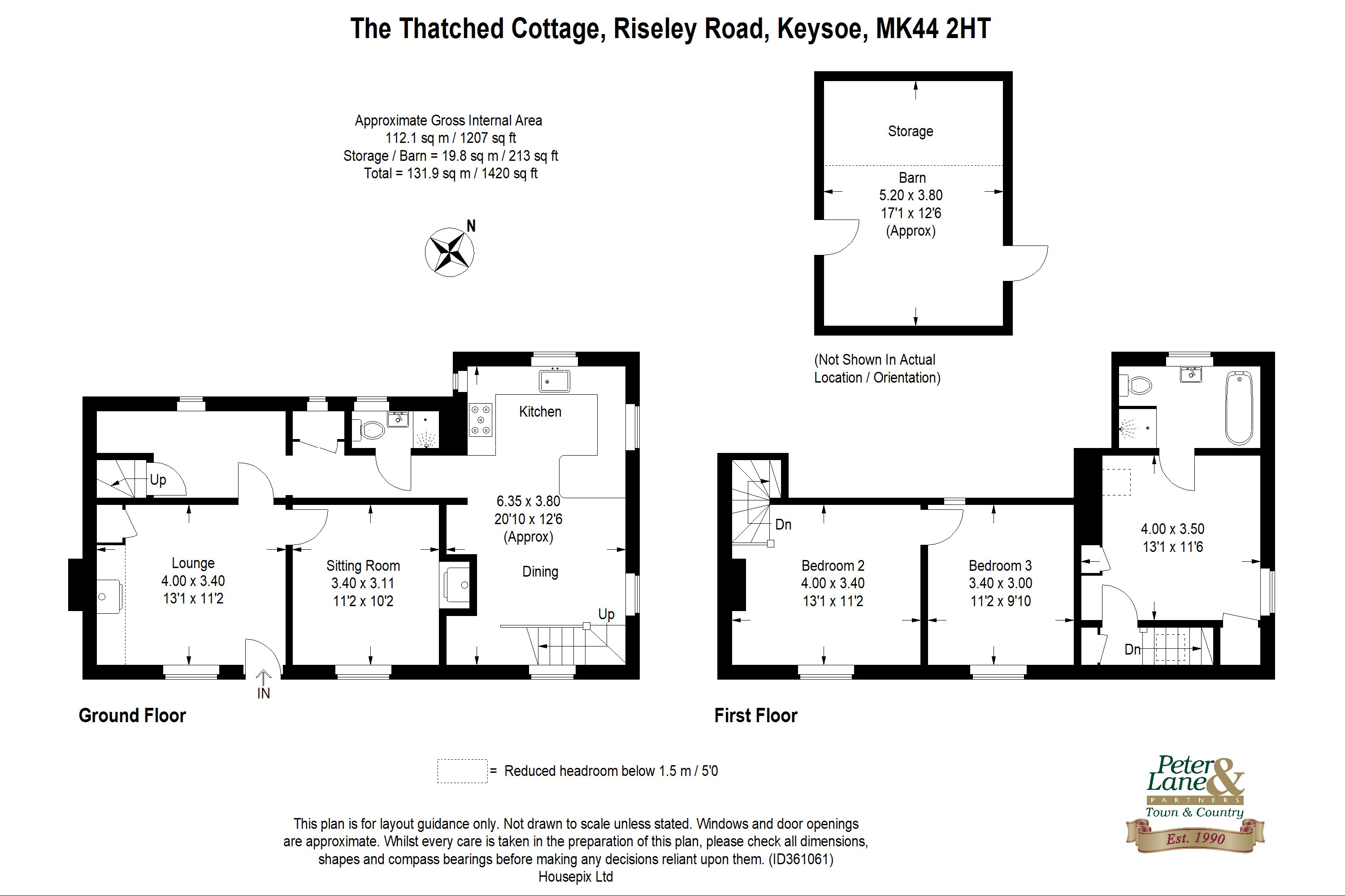 Floorplan for Riseley Road, Keysoe, Bedfordshire