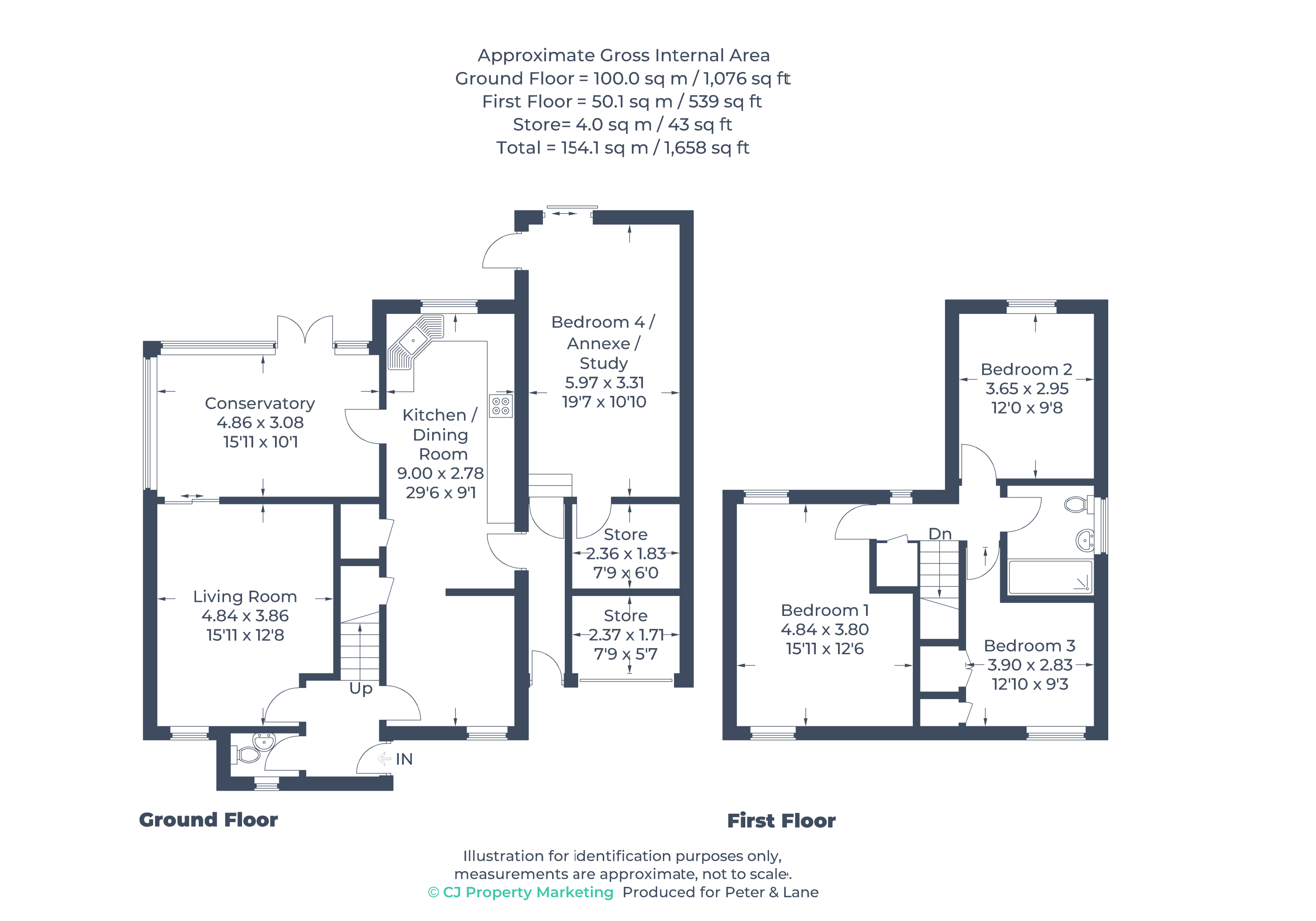 Floorplan for Hail Weston, St Neots, Cambridgeshire
