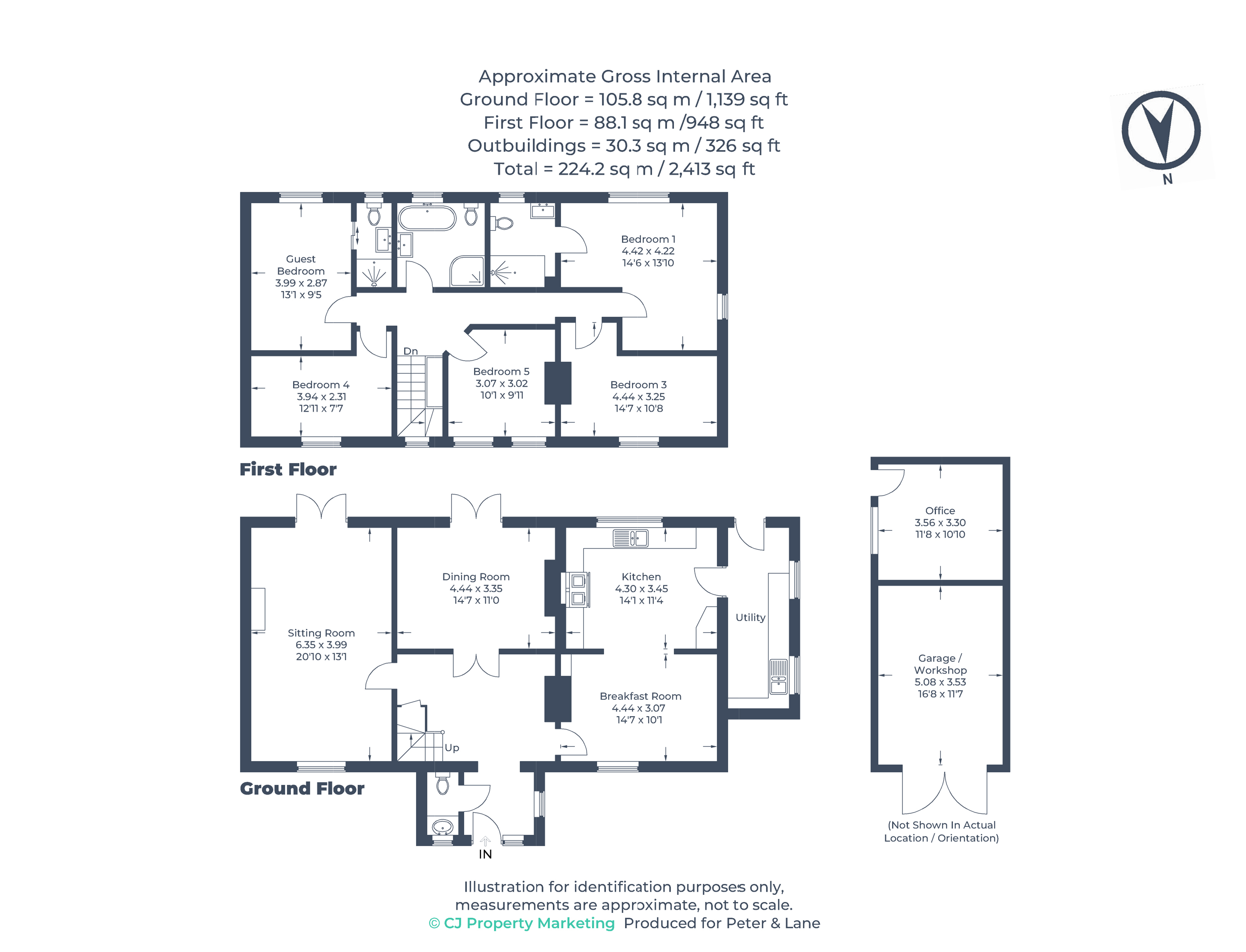 Floorplan for Toseland, St Neots, Cambridgeshire