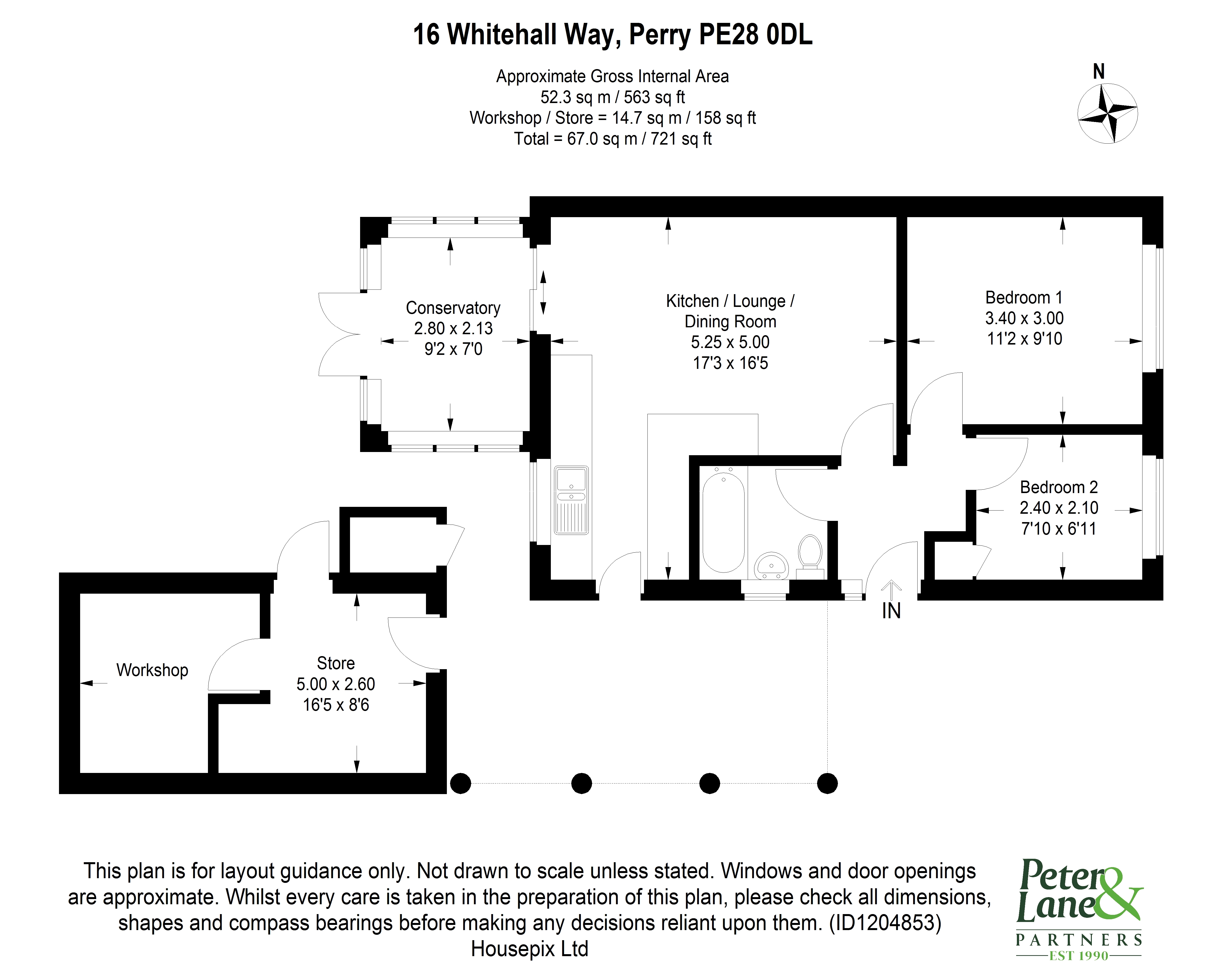 Floorplan for Whitehall Way, Perry, Cambridgeshire