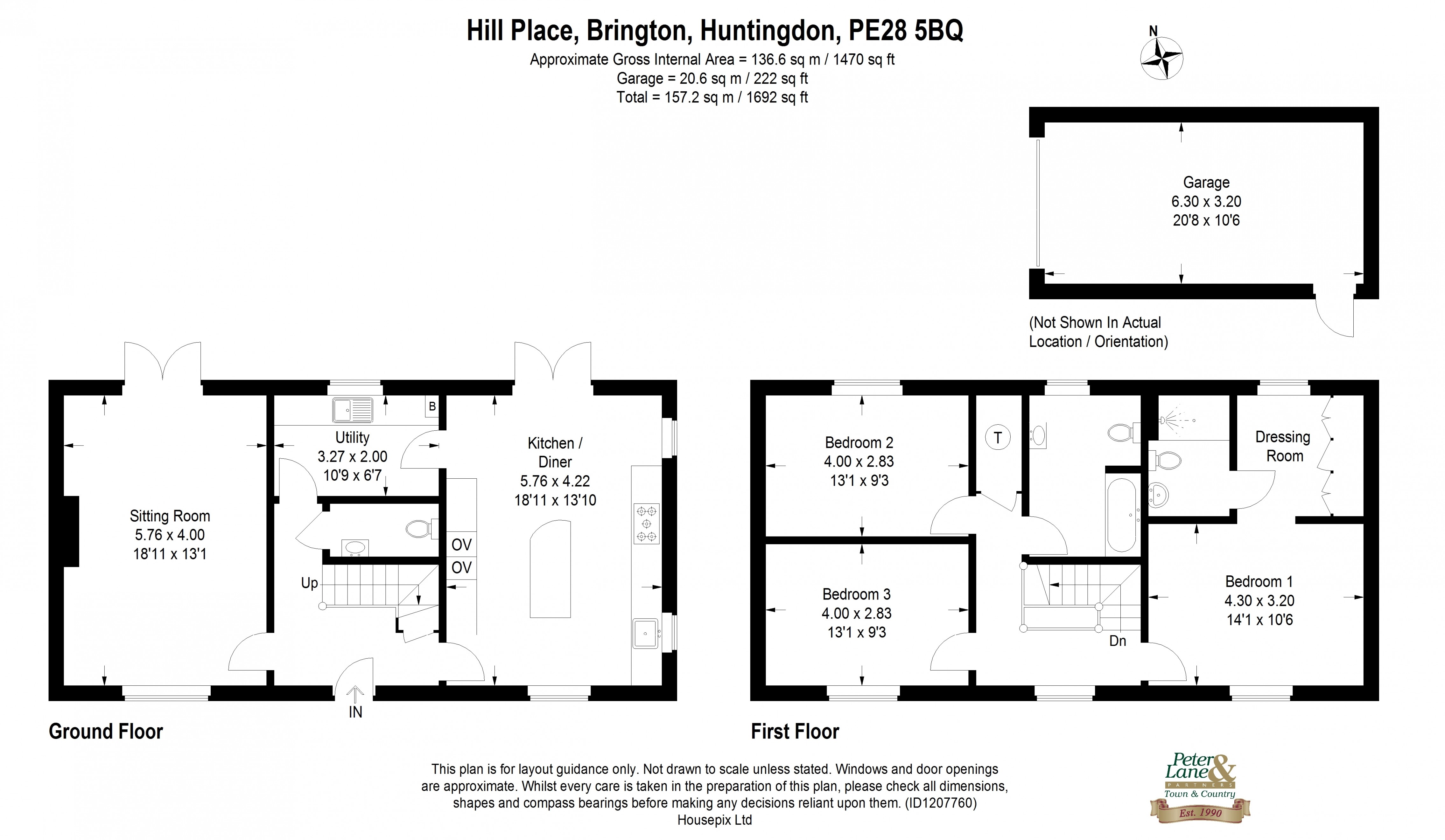 Floorplan for Hill Place, Brington, Cambridgeshire
