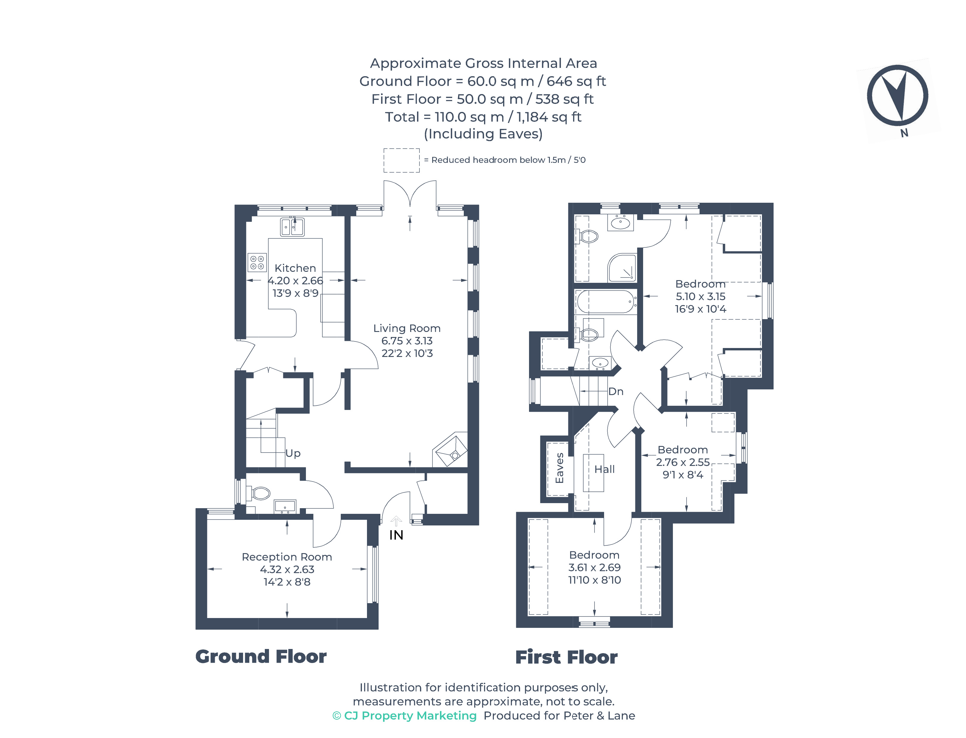 Floorplan for Hail Weston, St Neots, Cambridgeshire