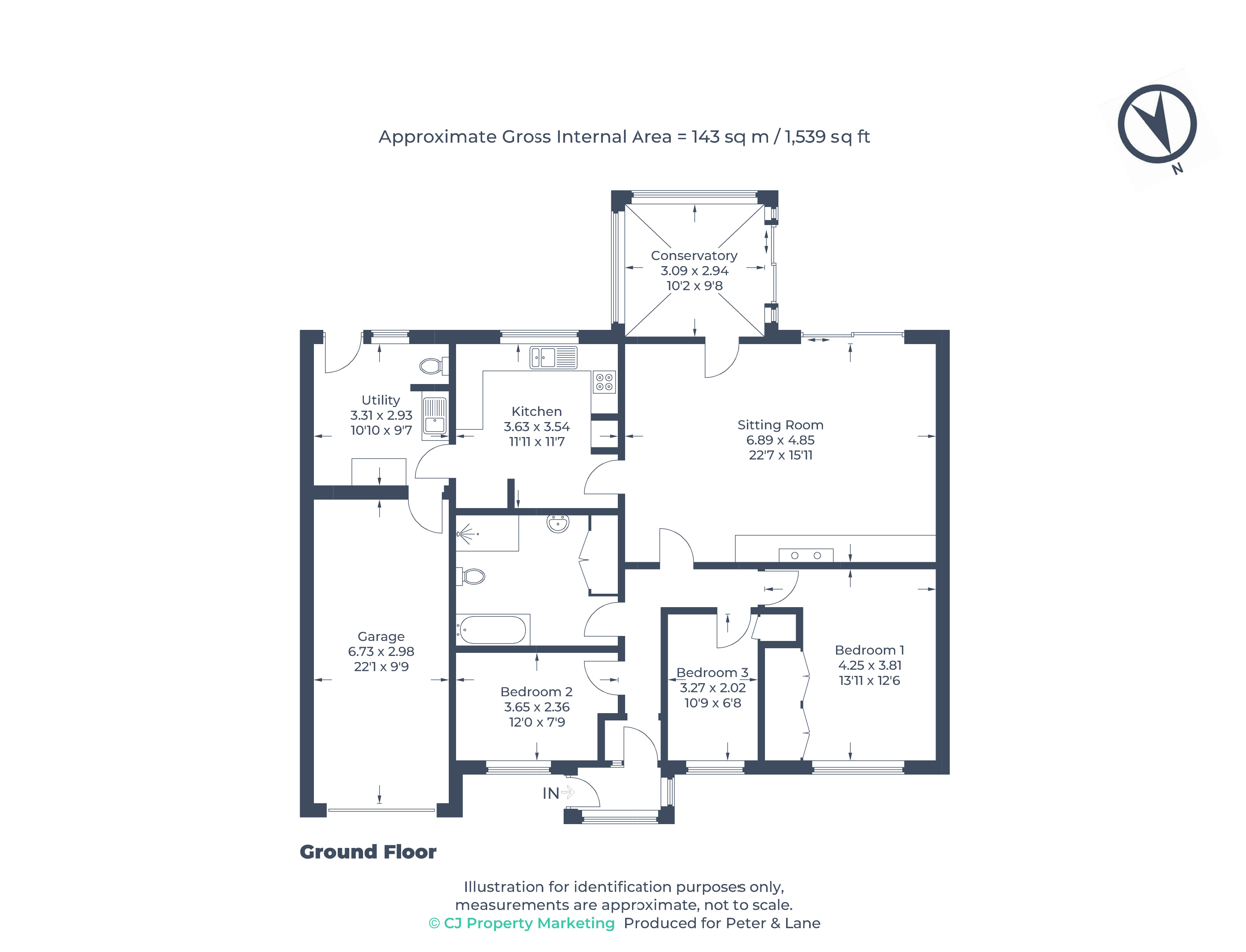 Floorplan for Great Gransden, Sandy, Cambridgeshire