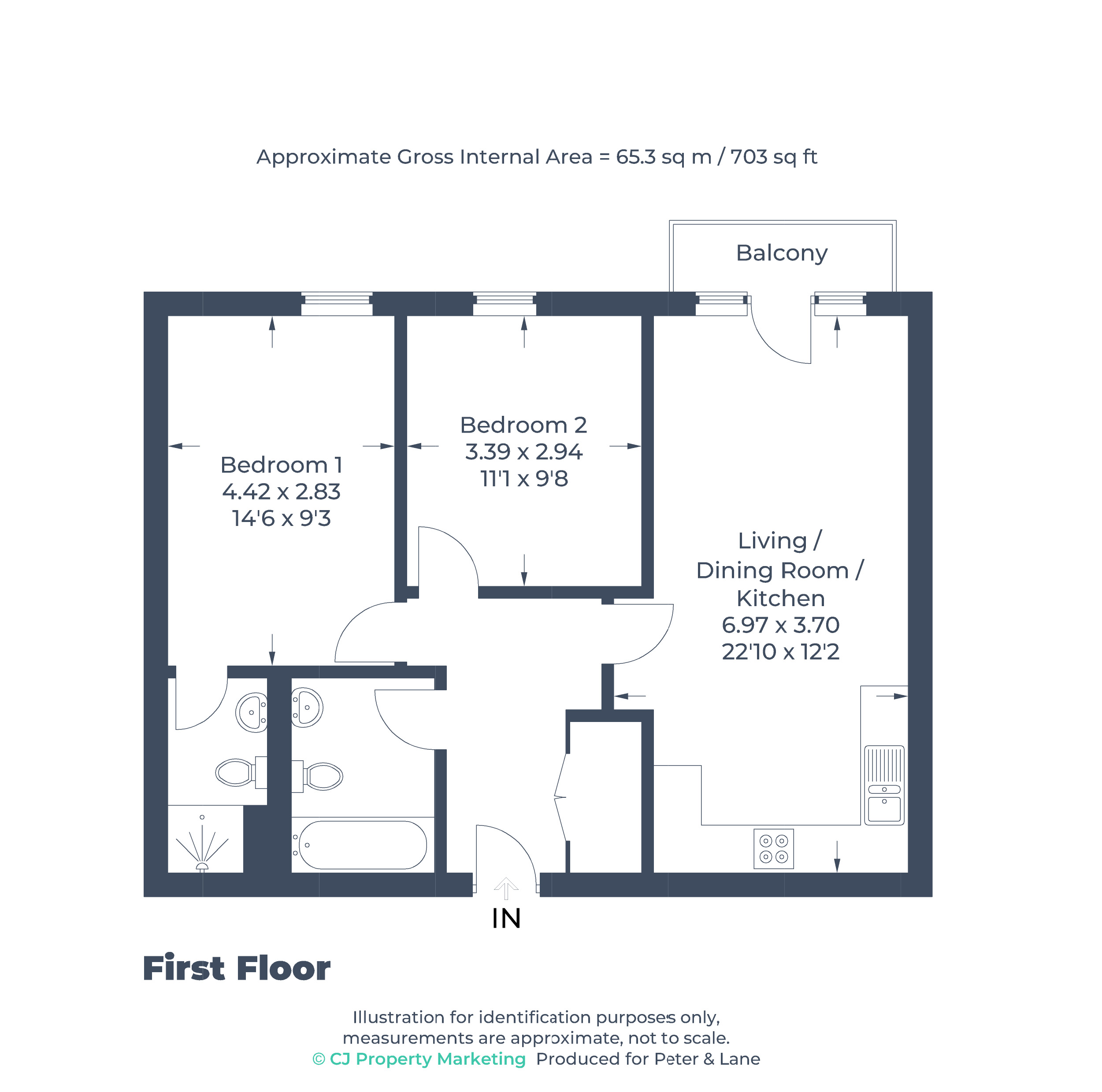 Floorplan for Little Paxton, St Neots, Cambridgeshire