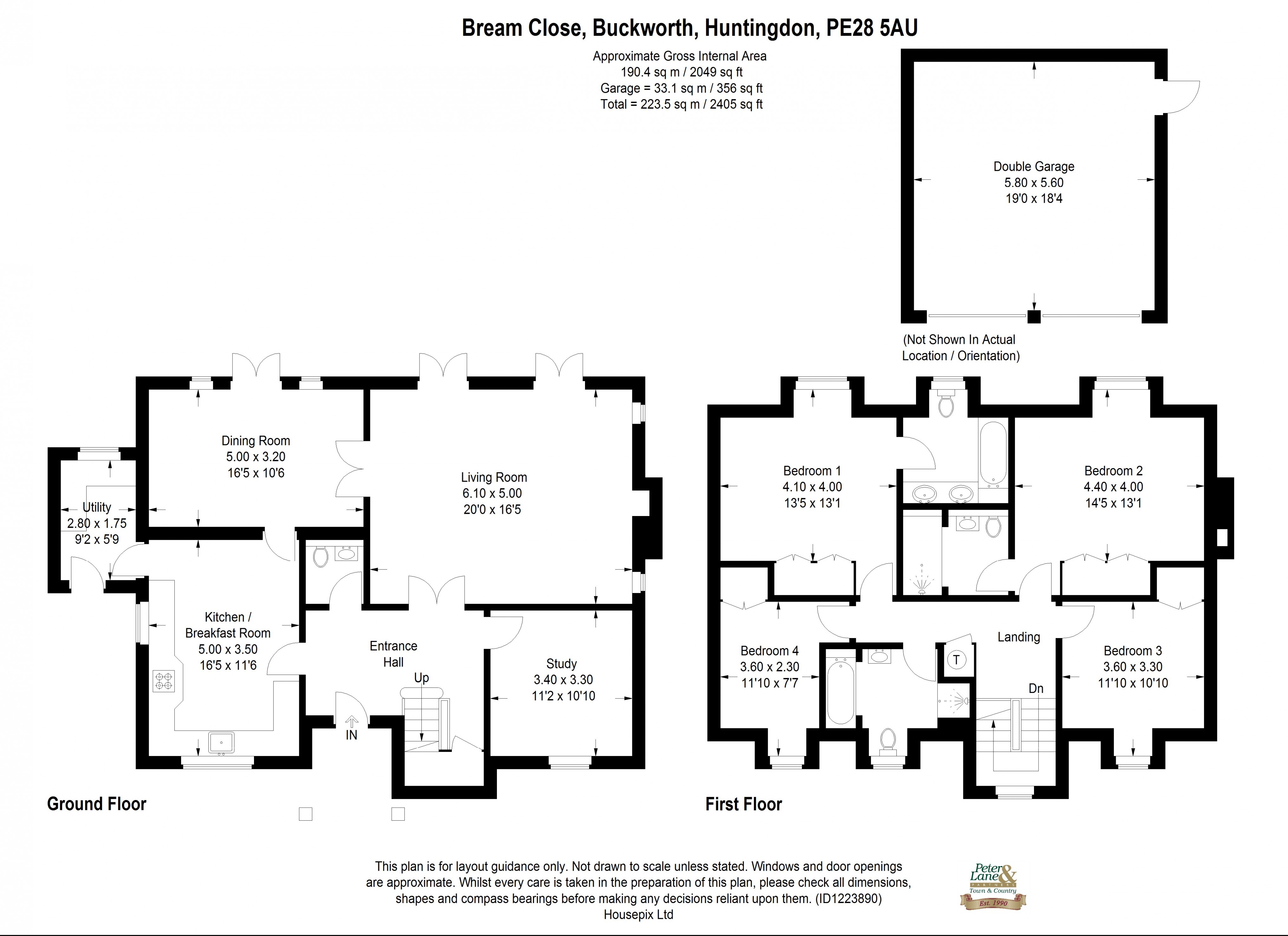 Floorplan for Bream Close, Buckworth, Cambridgeshire