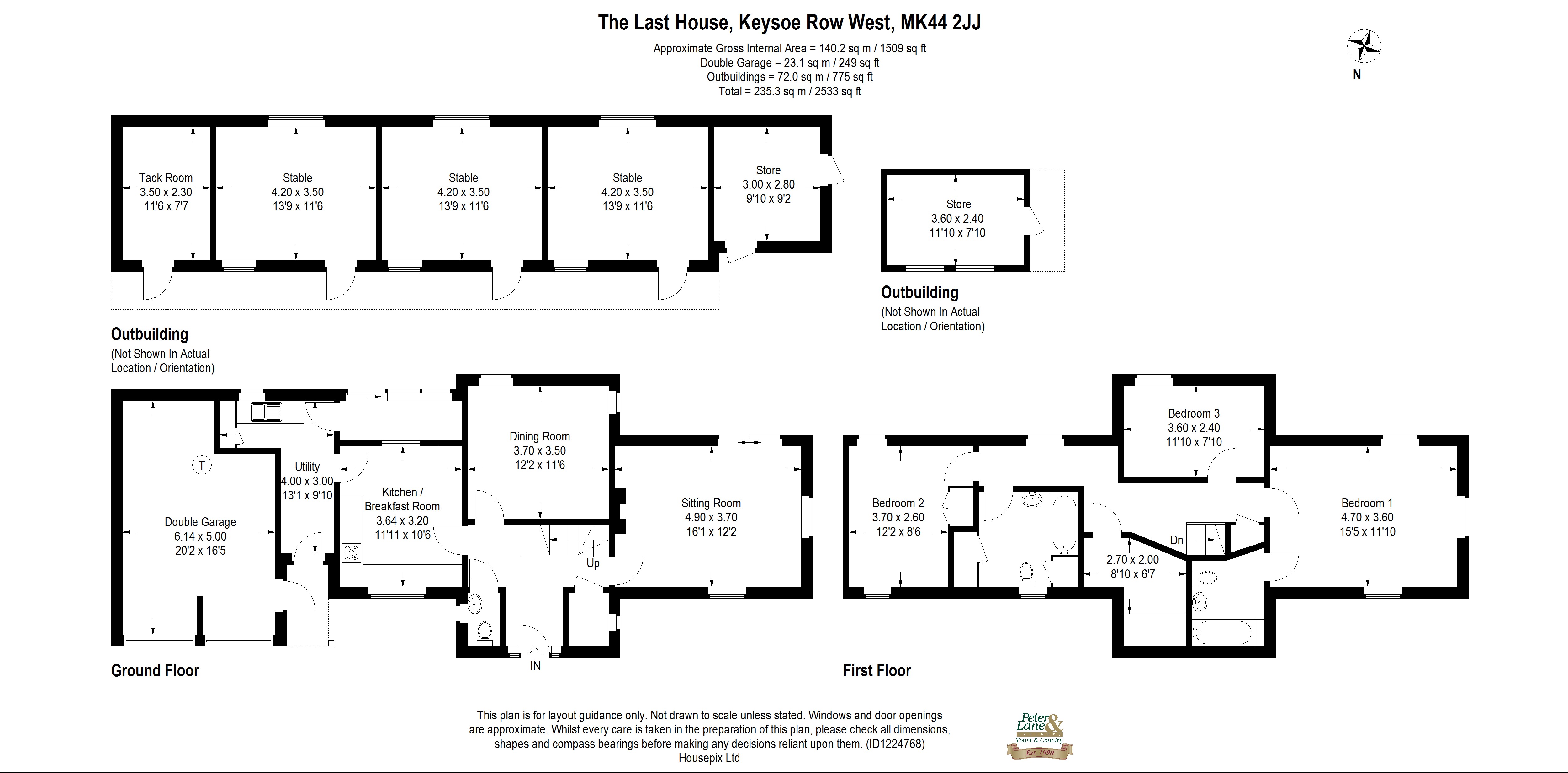 Floorplan for Keysoe, Bedford