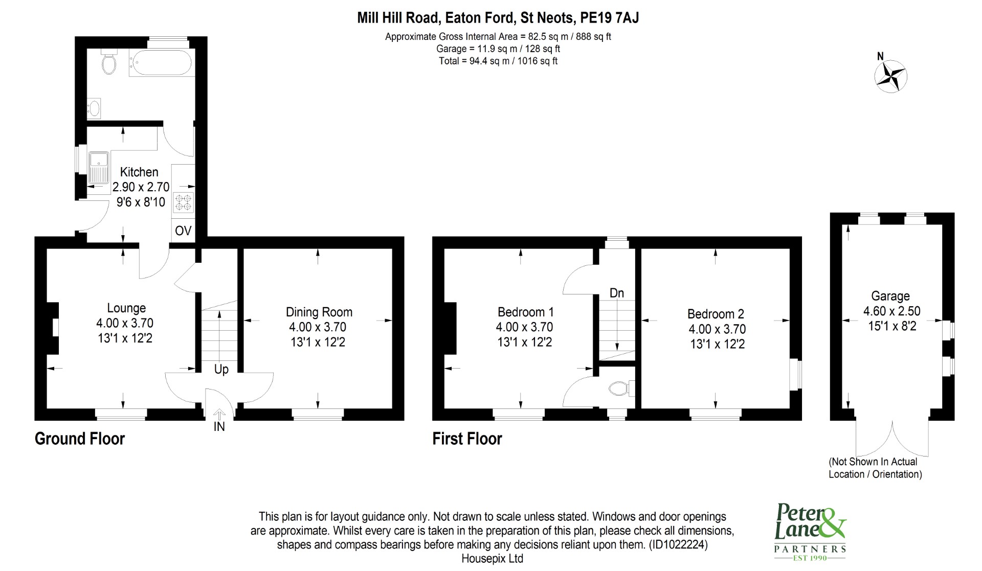 Floorplan for Eaton Ford, St Neots, Cambridgeshire