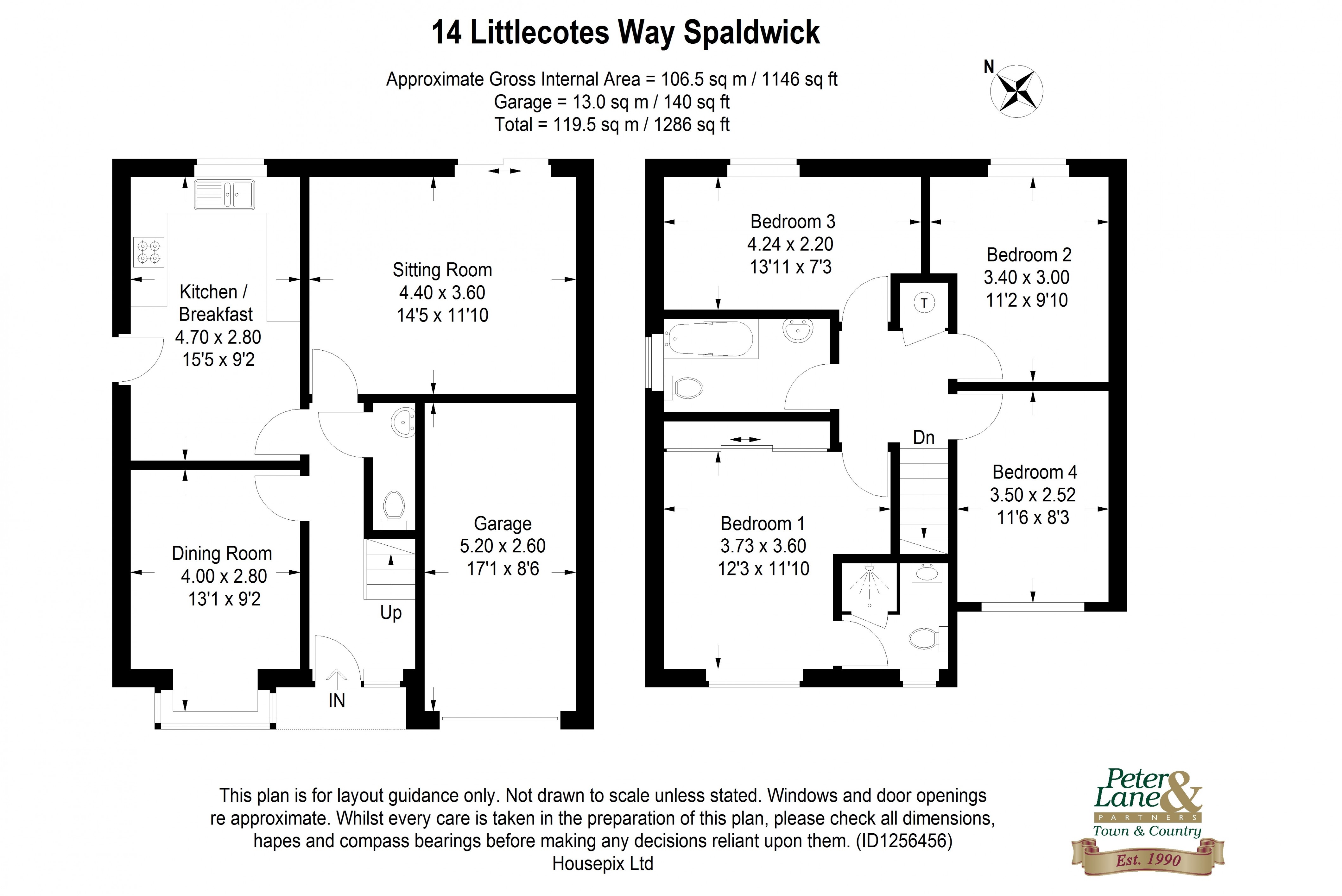 Floorplan for Spaldwick, Huntingdon, Cambridgeshire