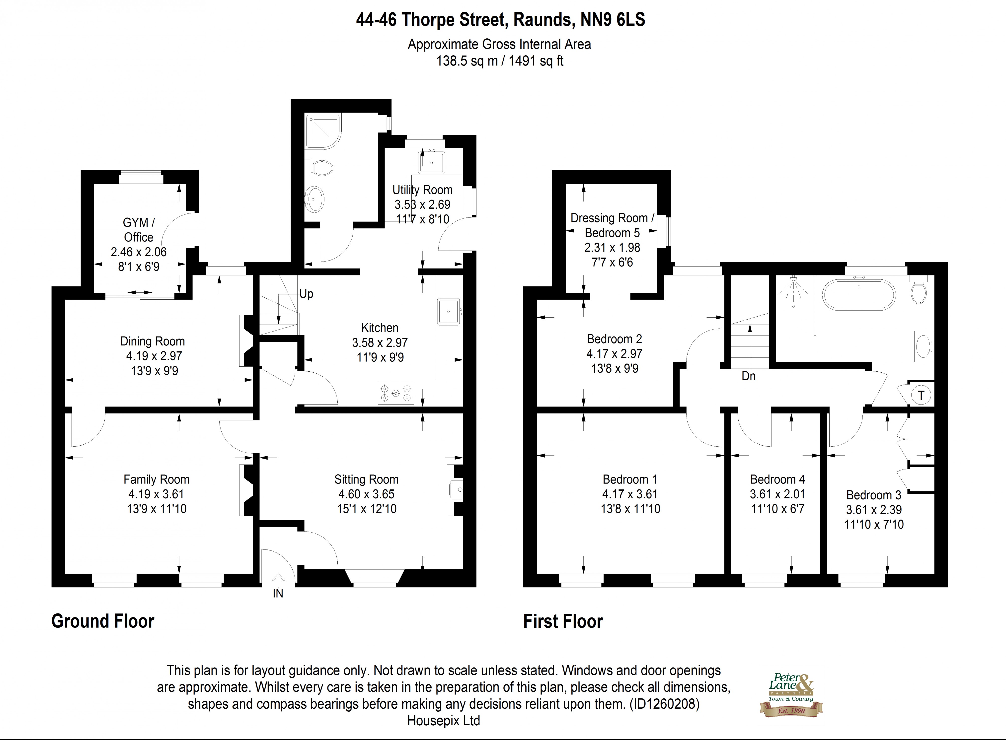 Floorplan for Raunds, Wellingborough, Northamptonshire