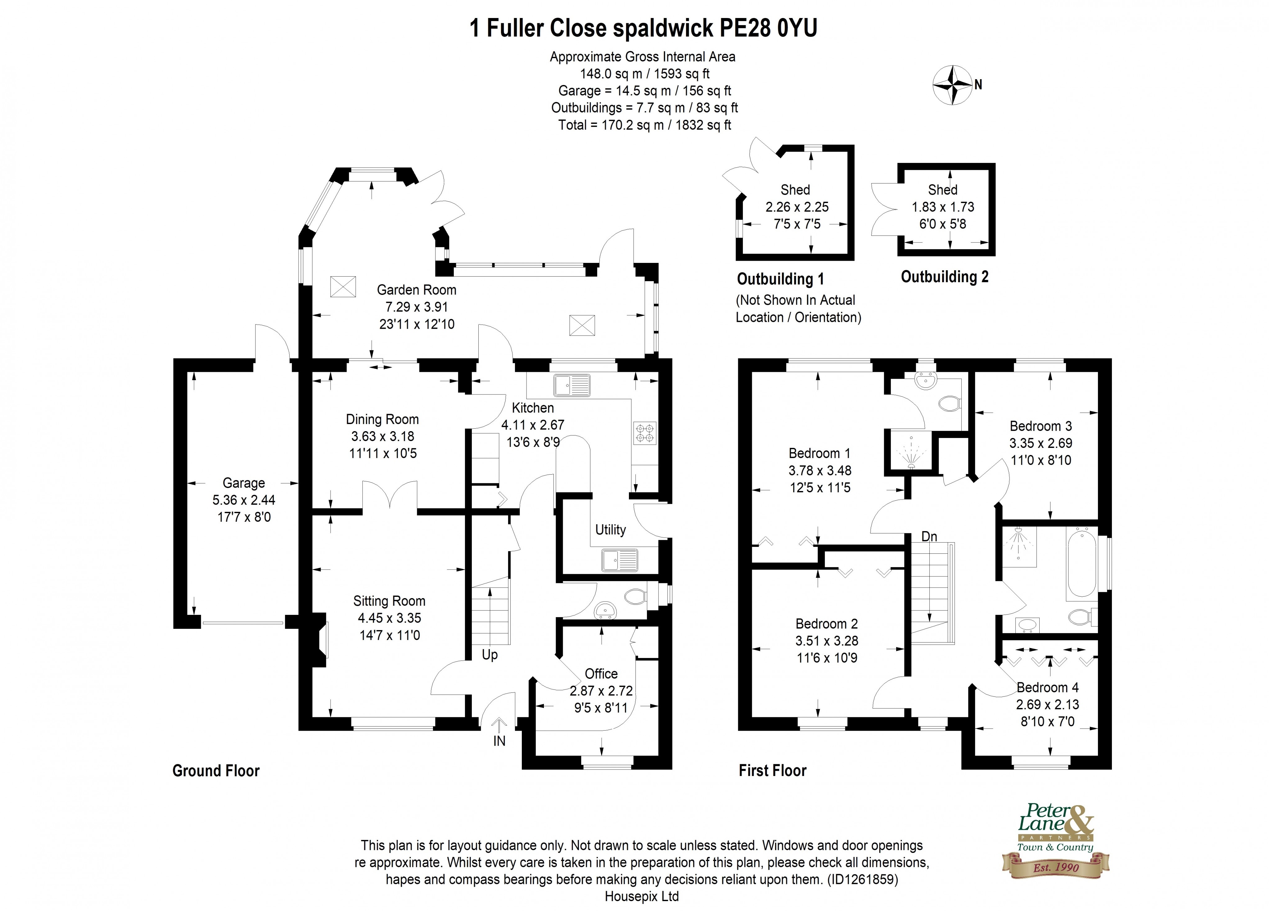 Floorplan for Spaldwick, Huntingdon, Cambridgeshire