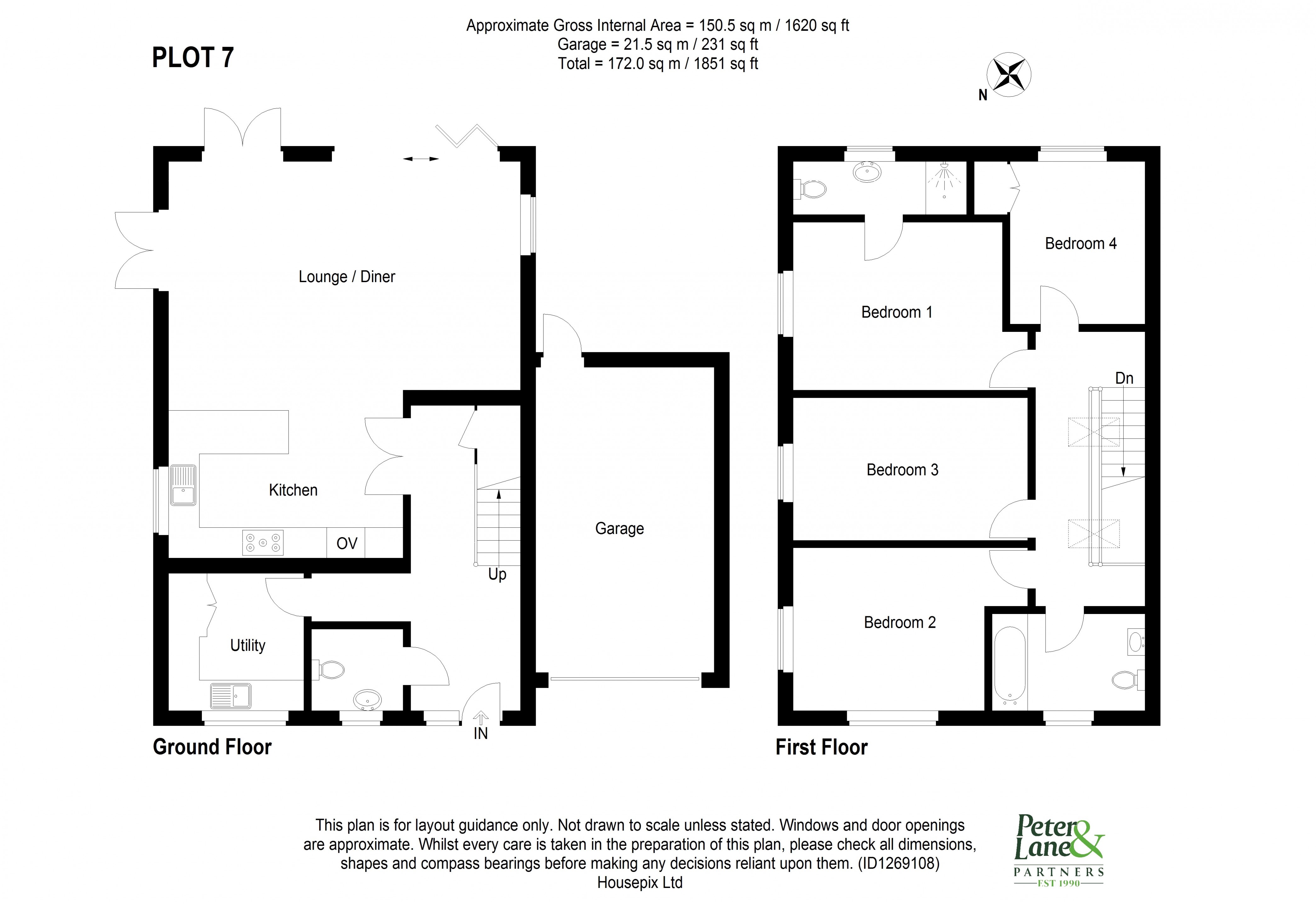 Floorplan for Wennington, Huntingdon