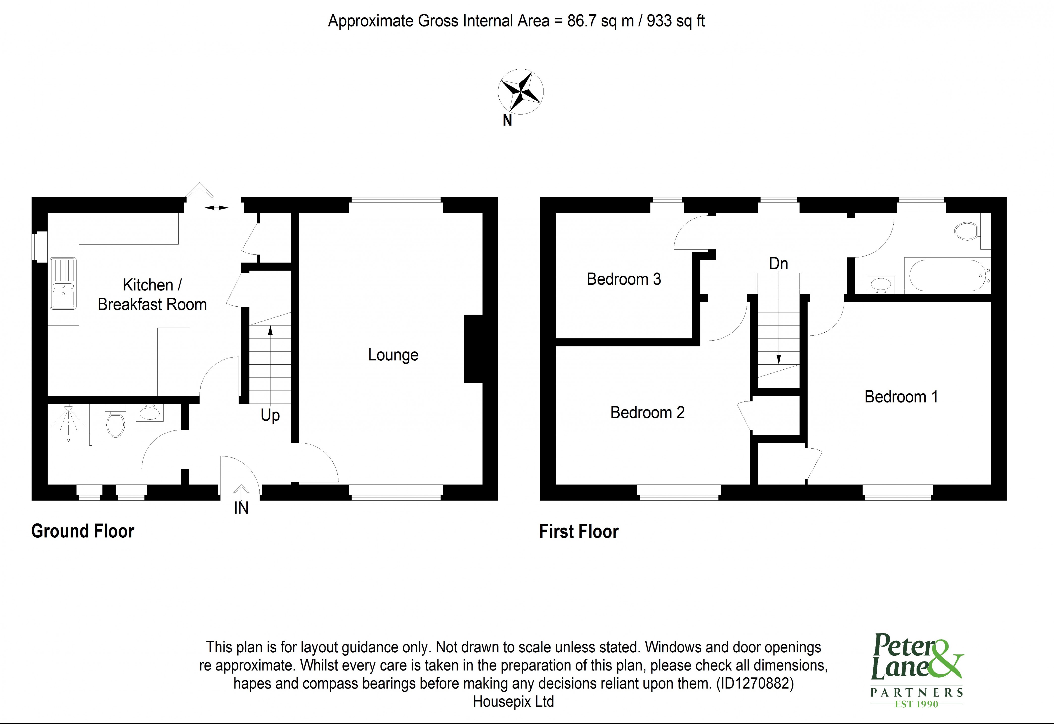 Floorplan for Coxons Close, Huntingdon