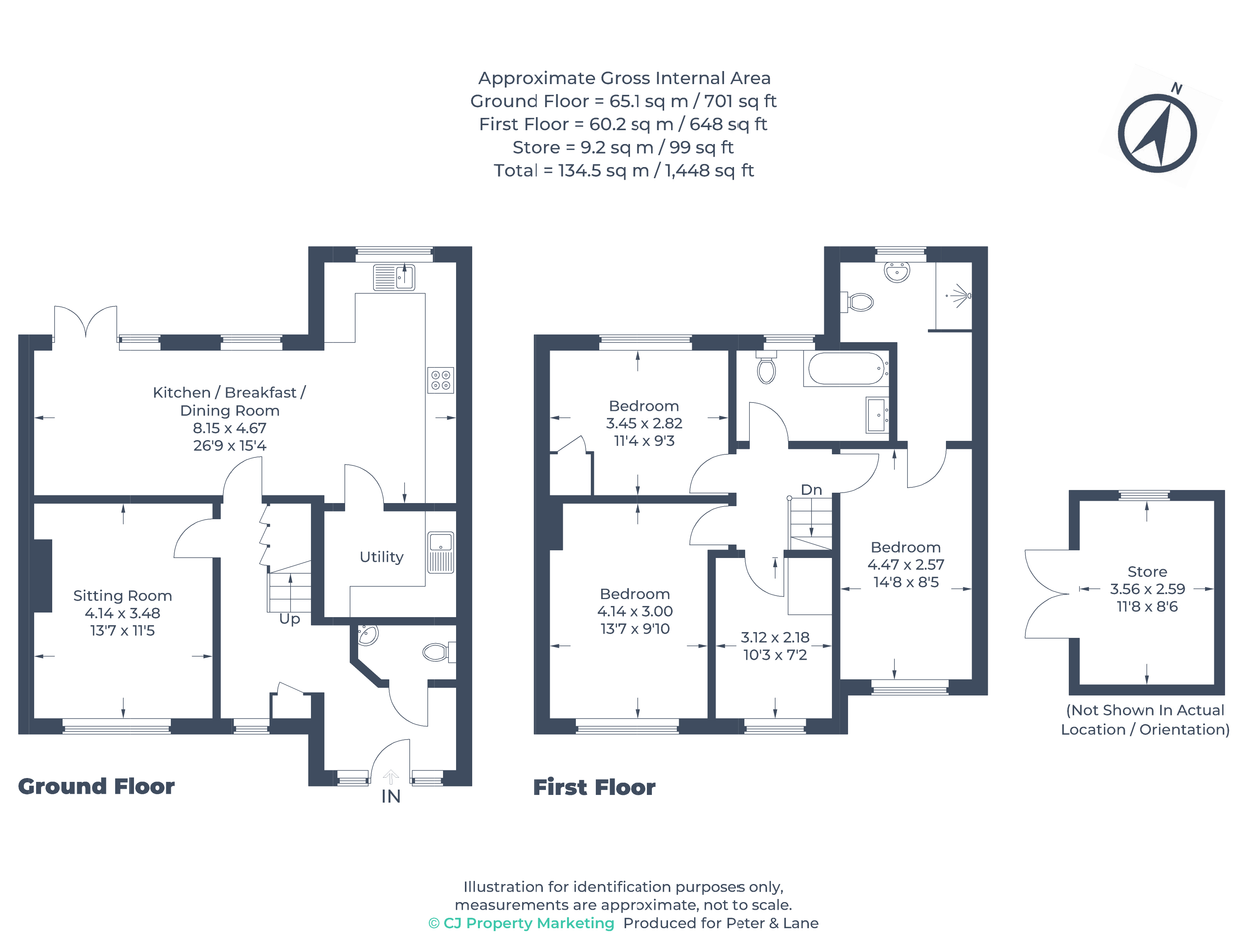Floorplan for Sunnybank, St Neots, Cambridgeshire