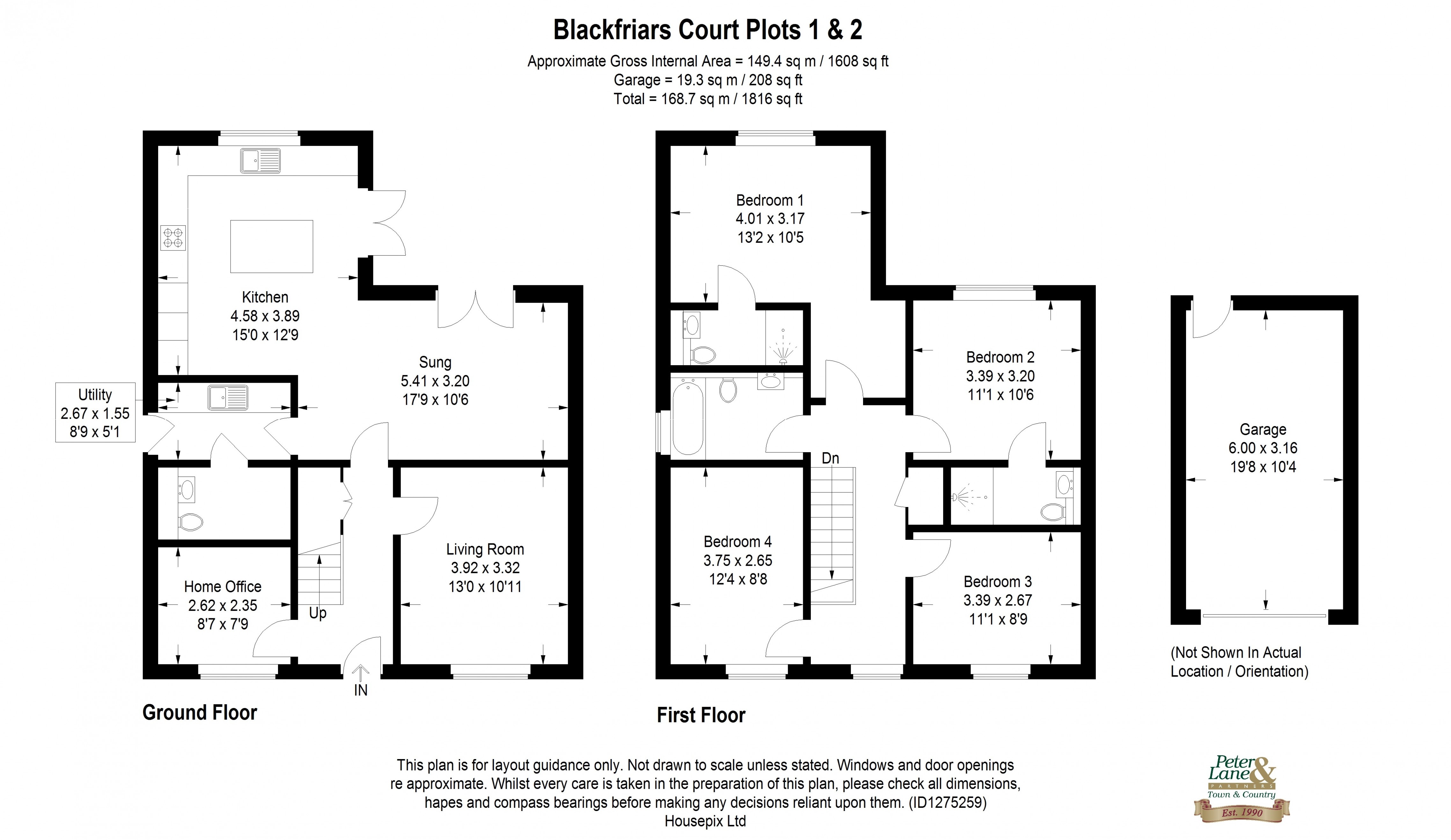 Floorplan for Blackfriars Court, Stow Longa, Cambridgeshire