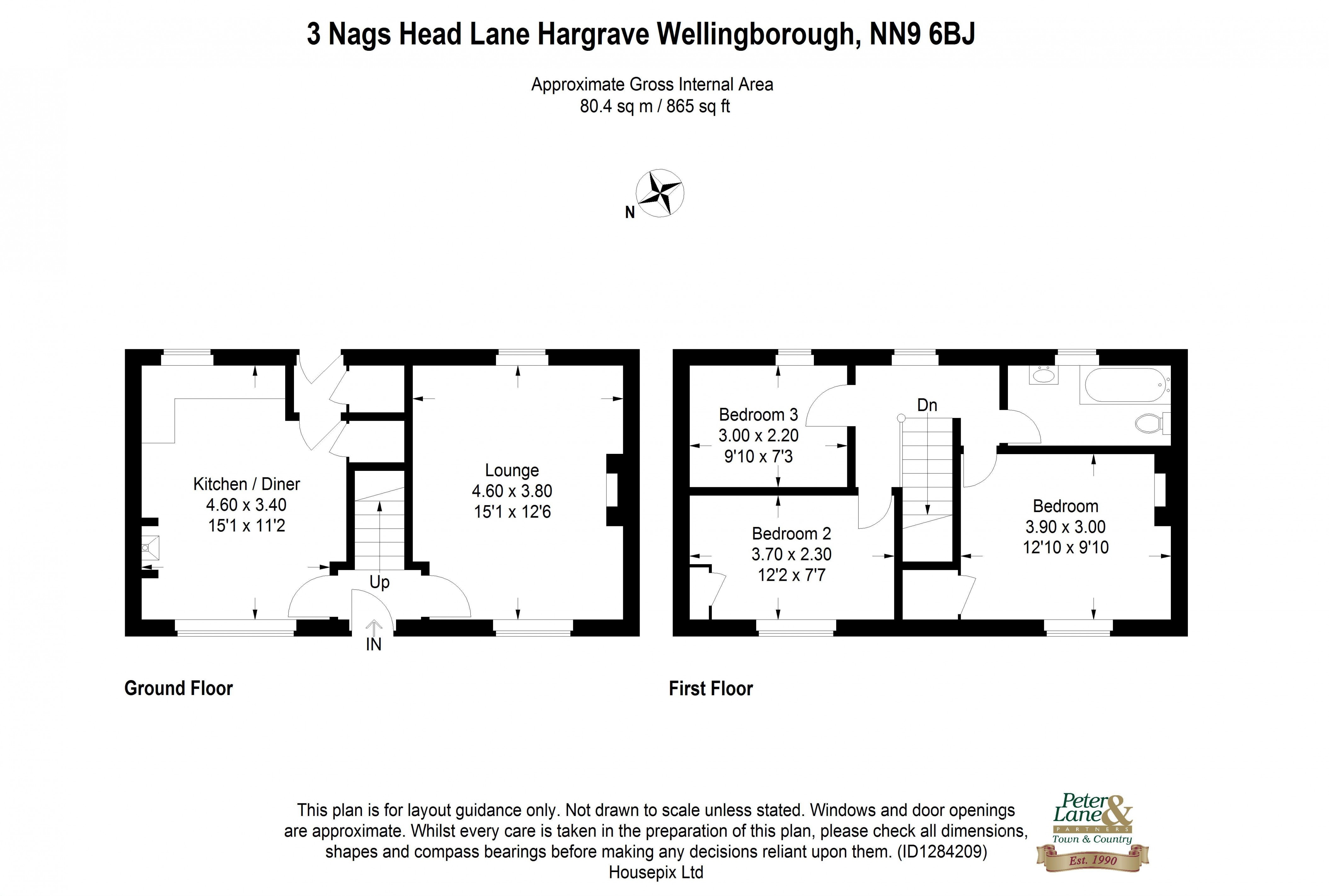 Floorplan for Hargrave, Wellingborough, Northamptonshire