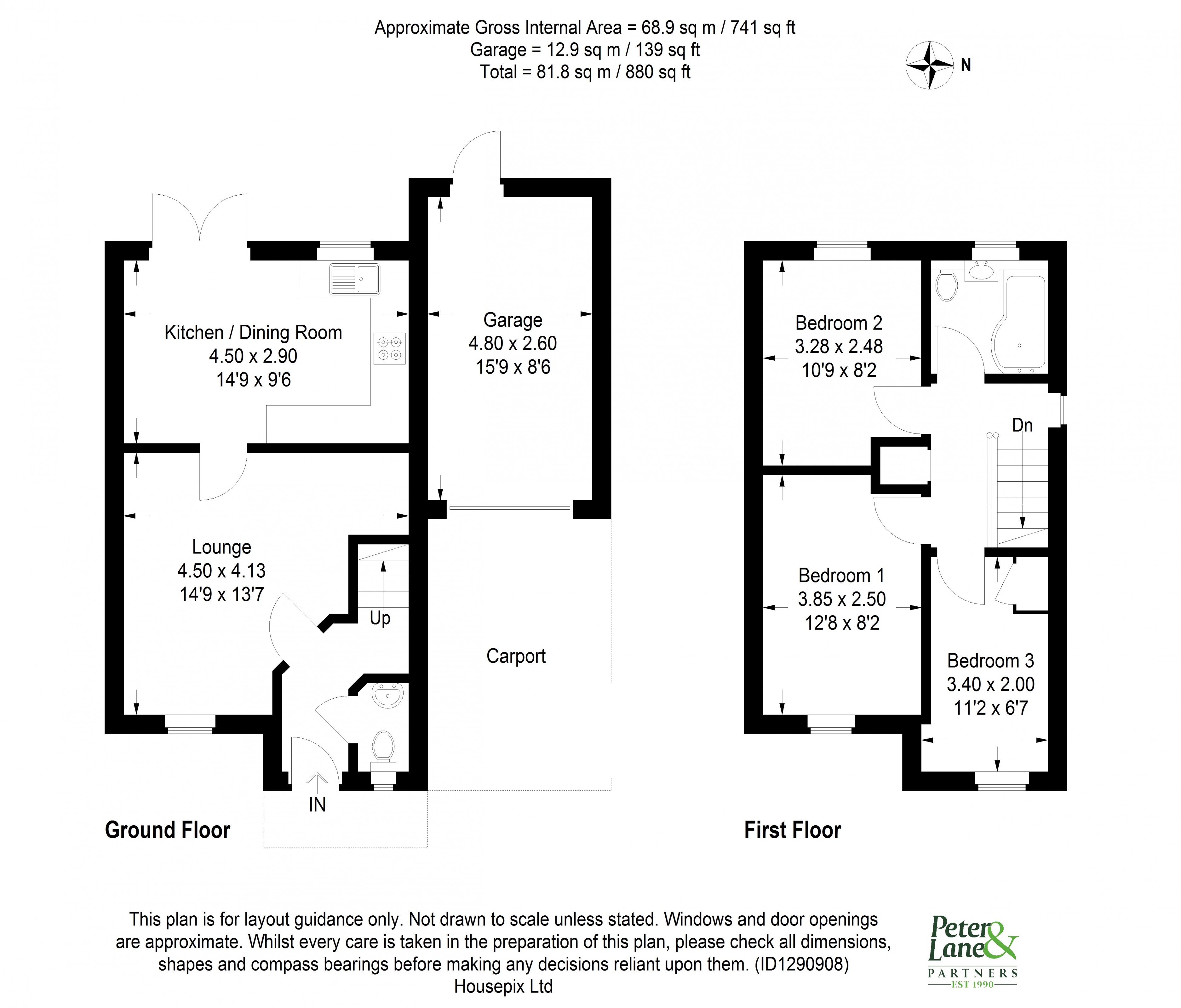 Floorplan for Lodge Close, Huntingdon