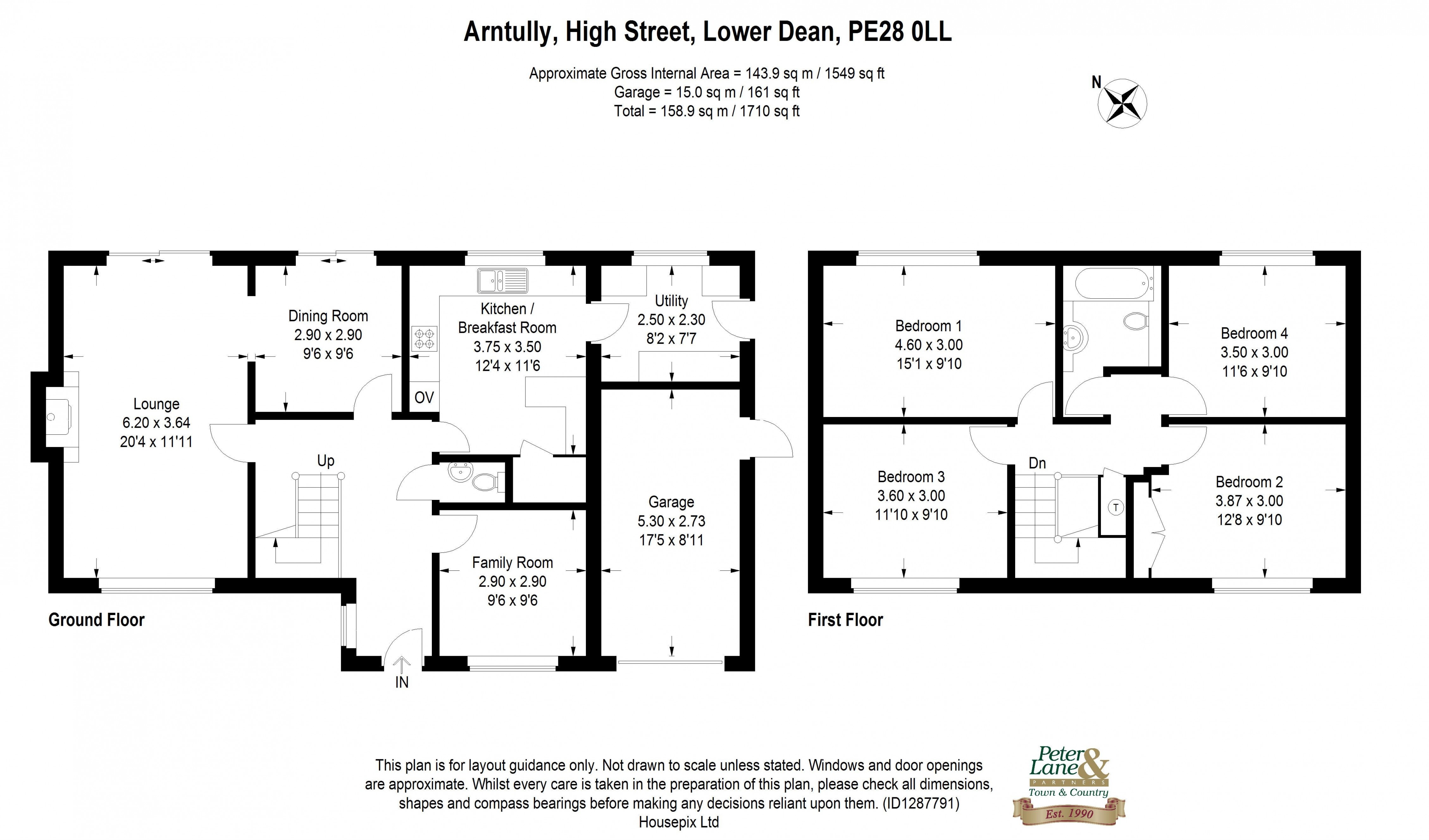 Floorplan for High Street, Lower Dean, Huntingdon