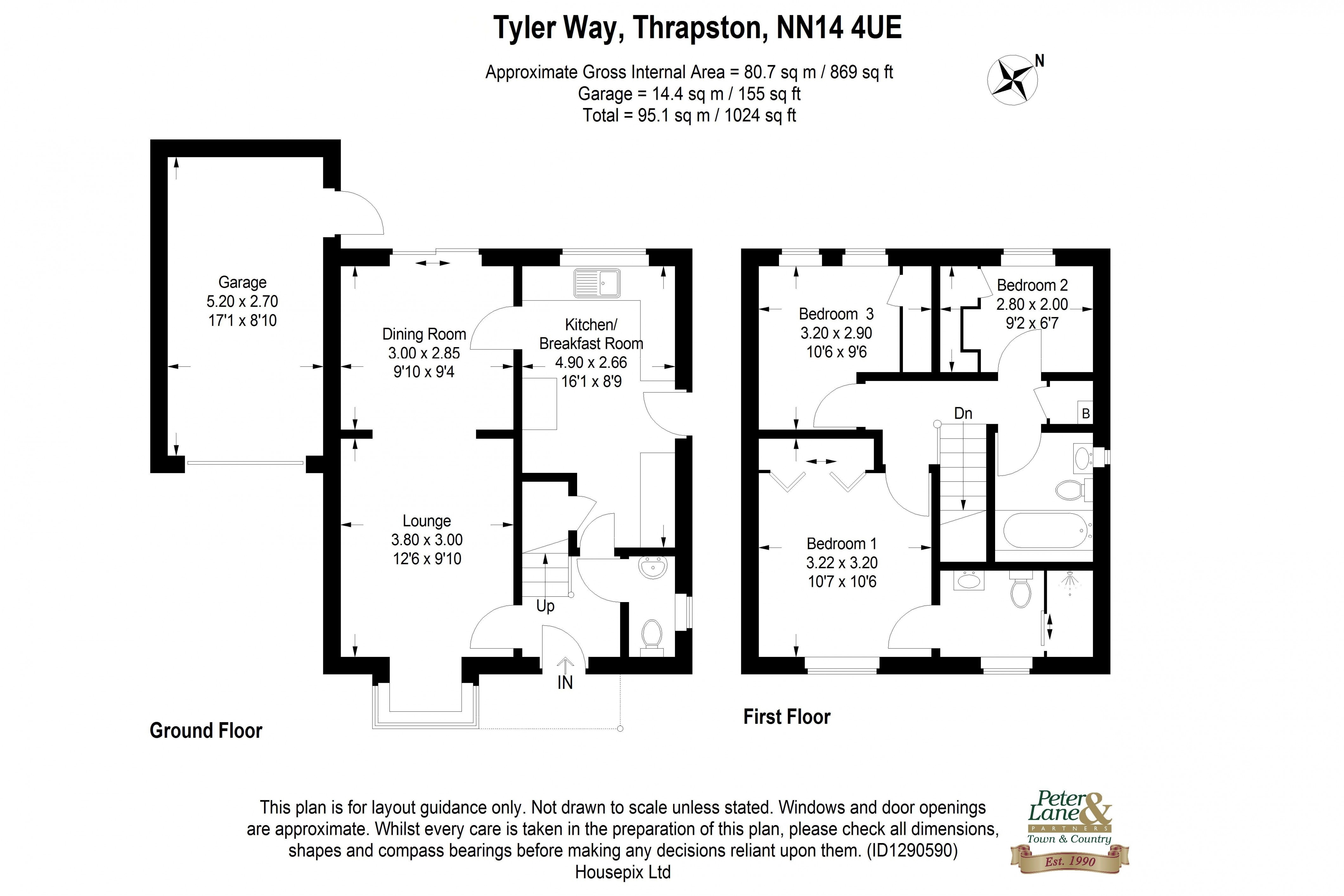 Floorplan for Thrapston, Kettering, Northamptonshire