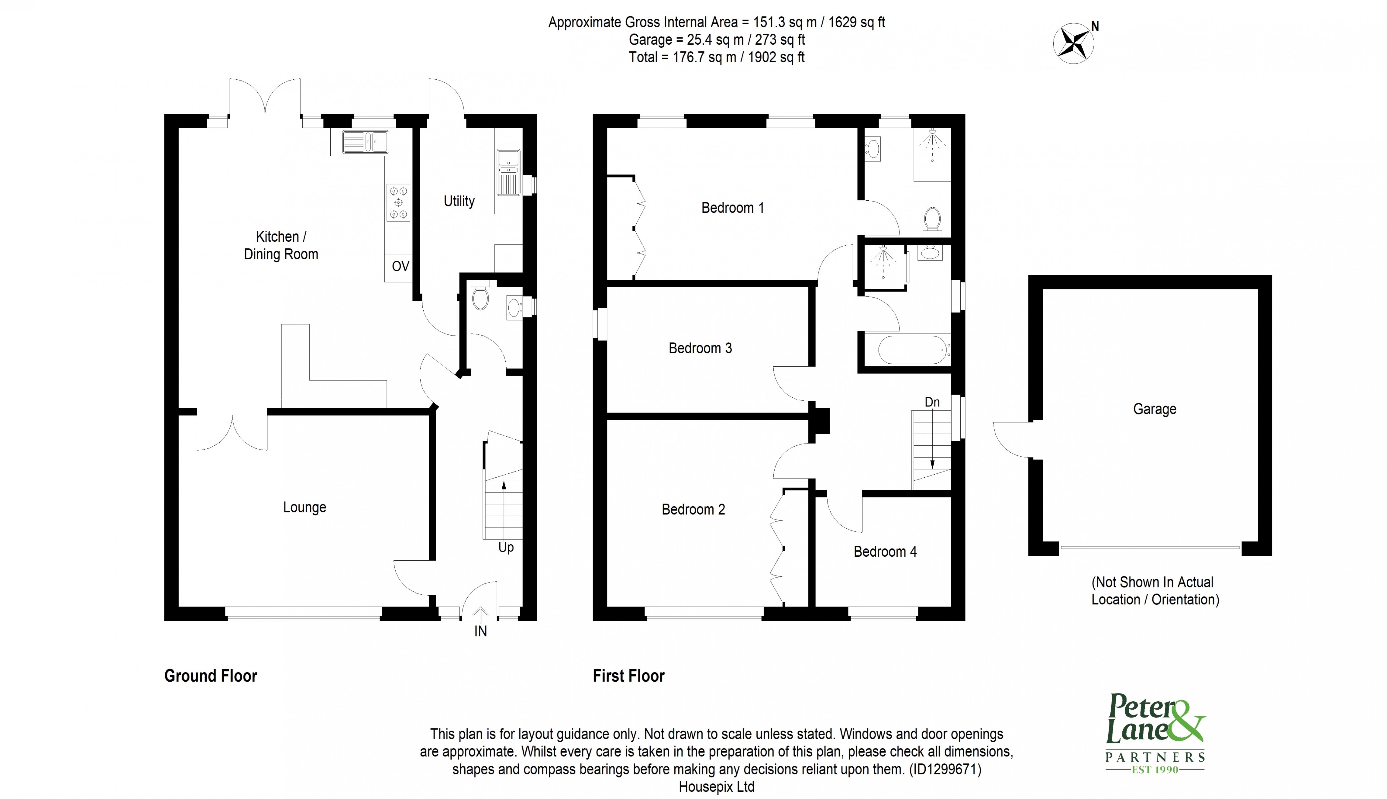 Floorplan for Claytons Way, Huntingdon