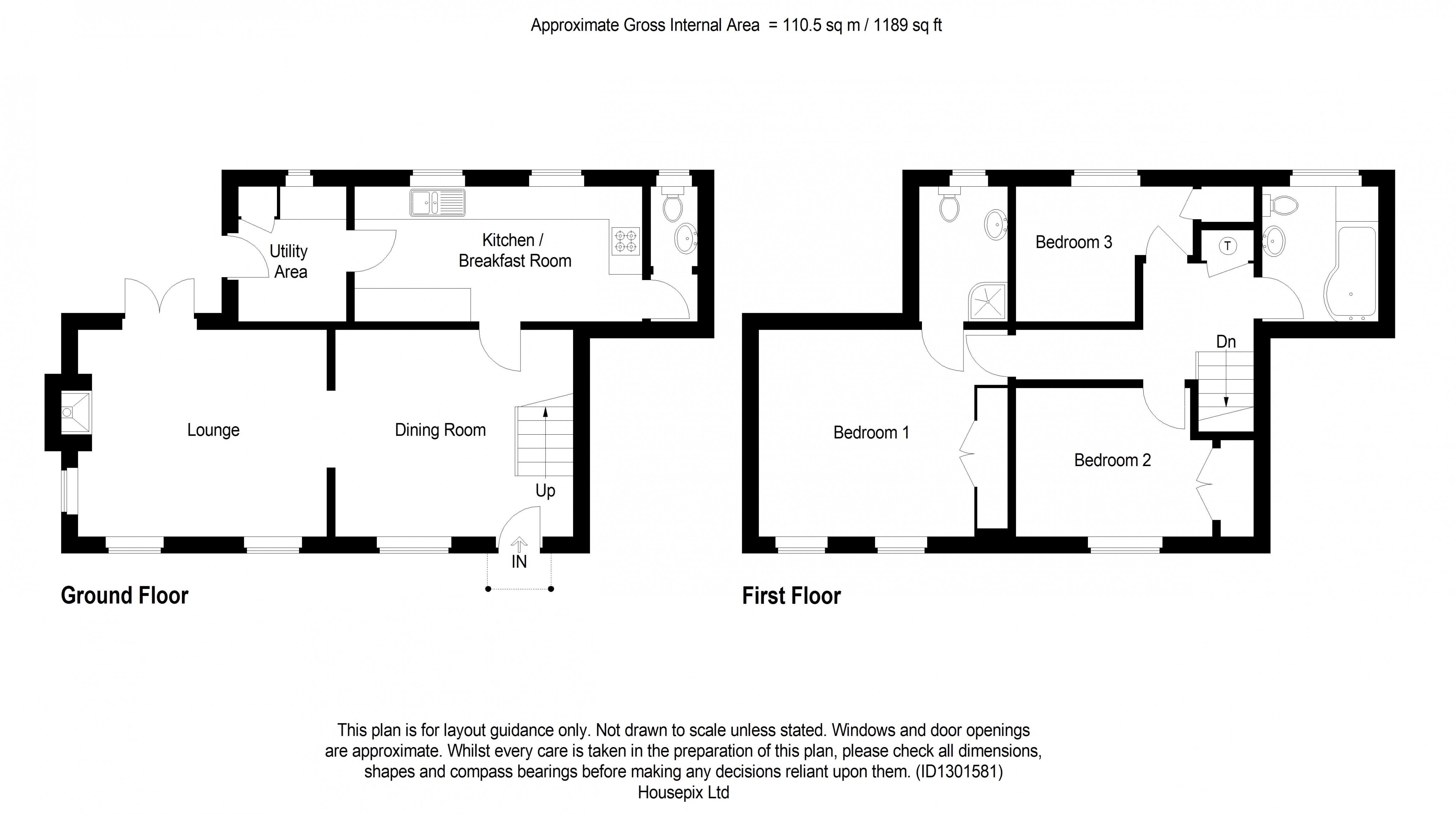 Floorplan for Pidley, Huntingdon, Cambridgeshire