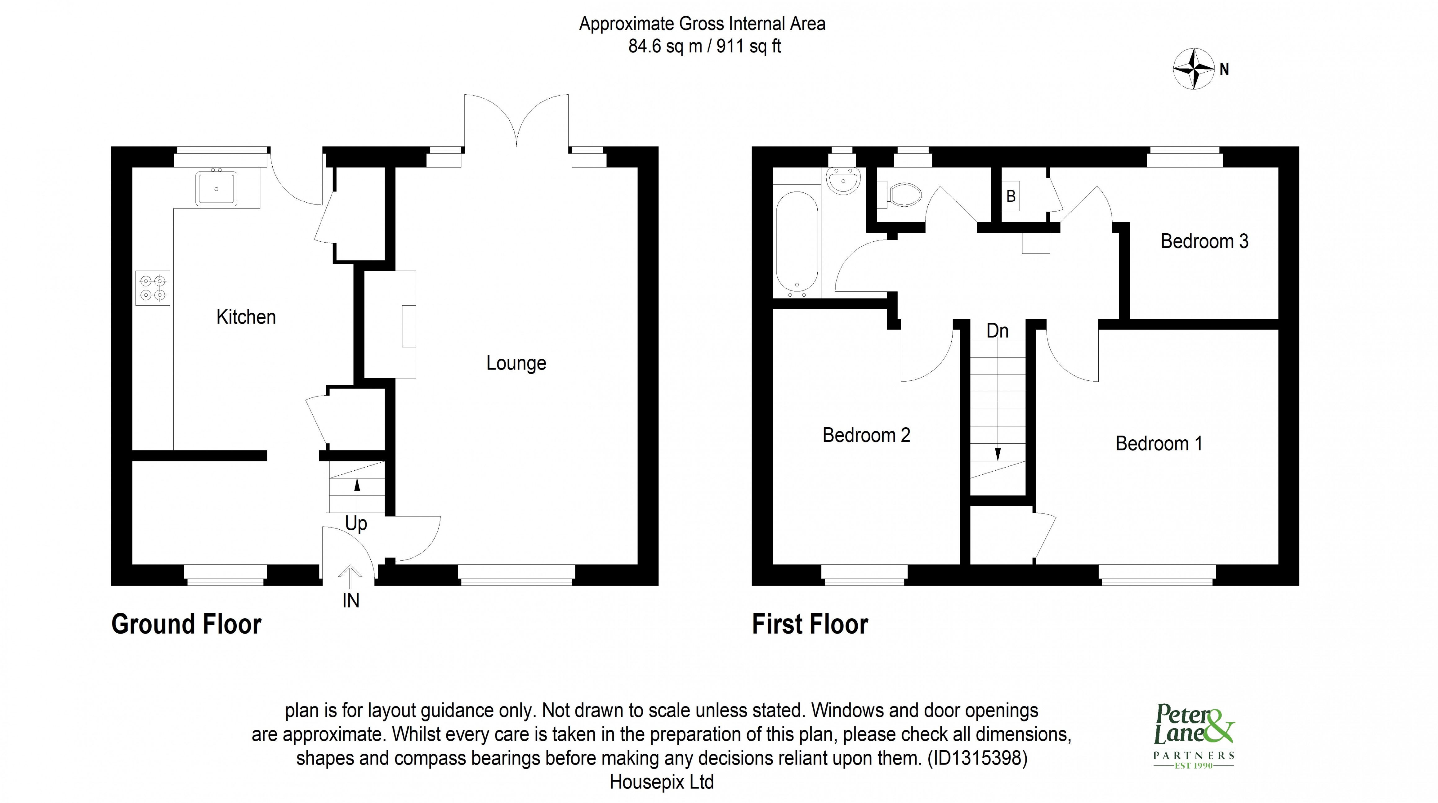 Floorplan for Kent Road, Huntingdon
