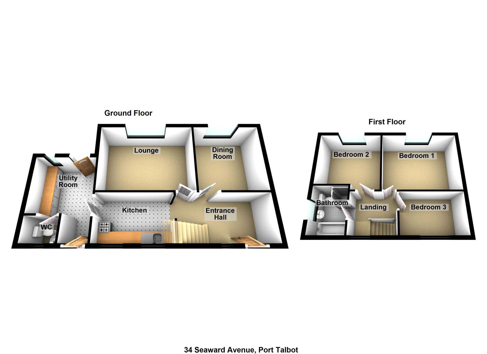 Floorplan for Seaward Avenue, Port Talbot, SA12