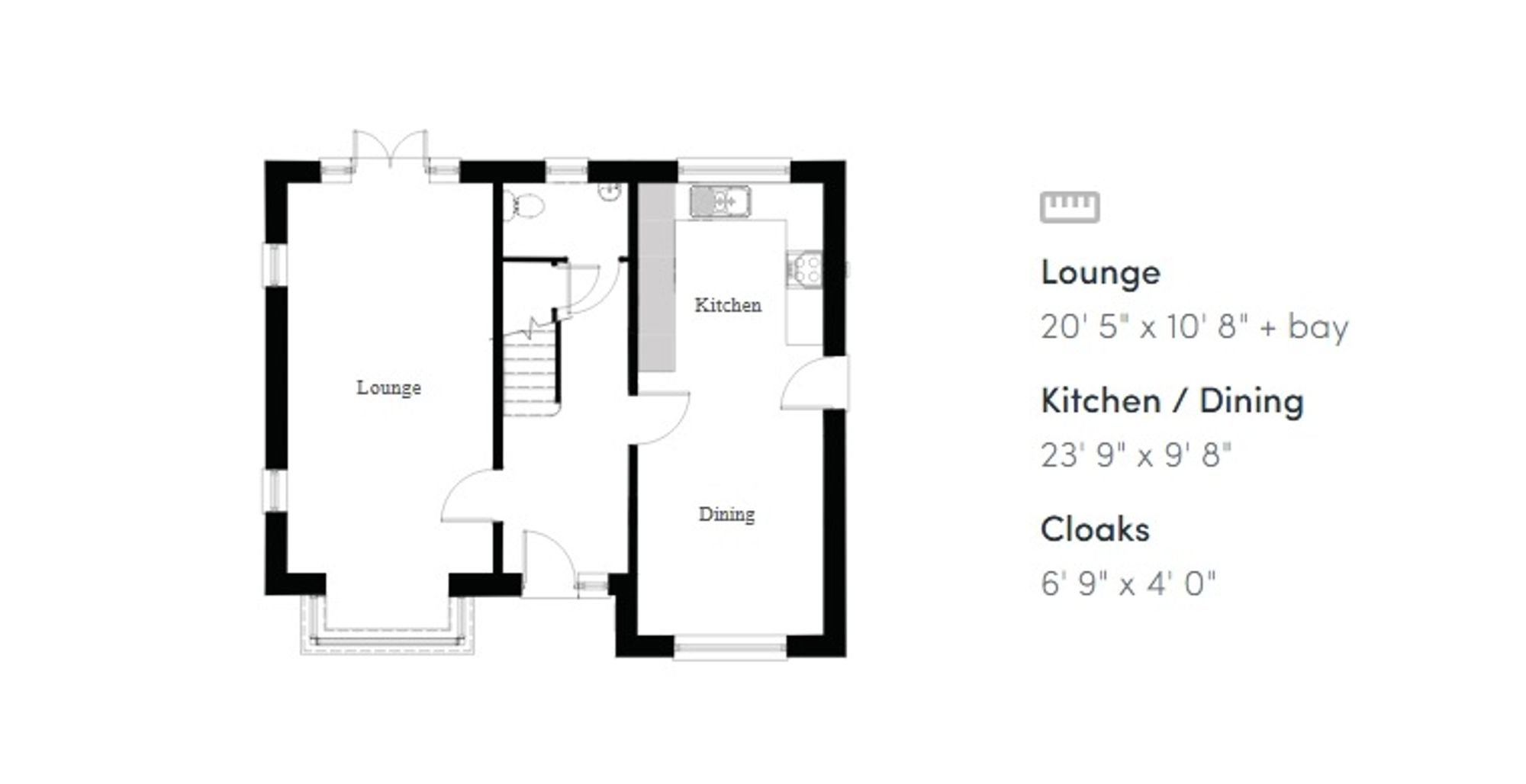 Floorplan for Plot 150, Parc Tondu, CF32