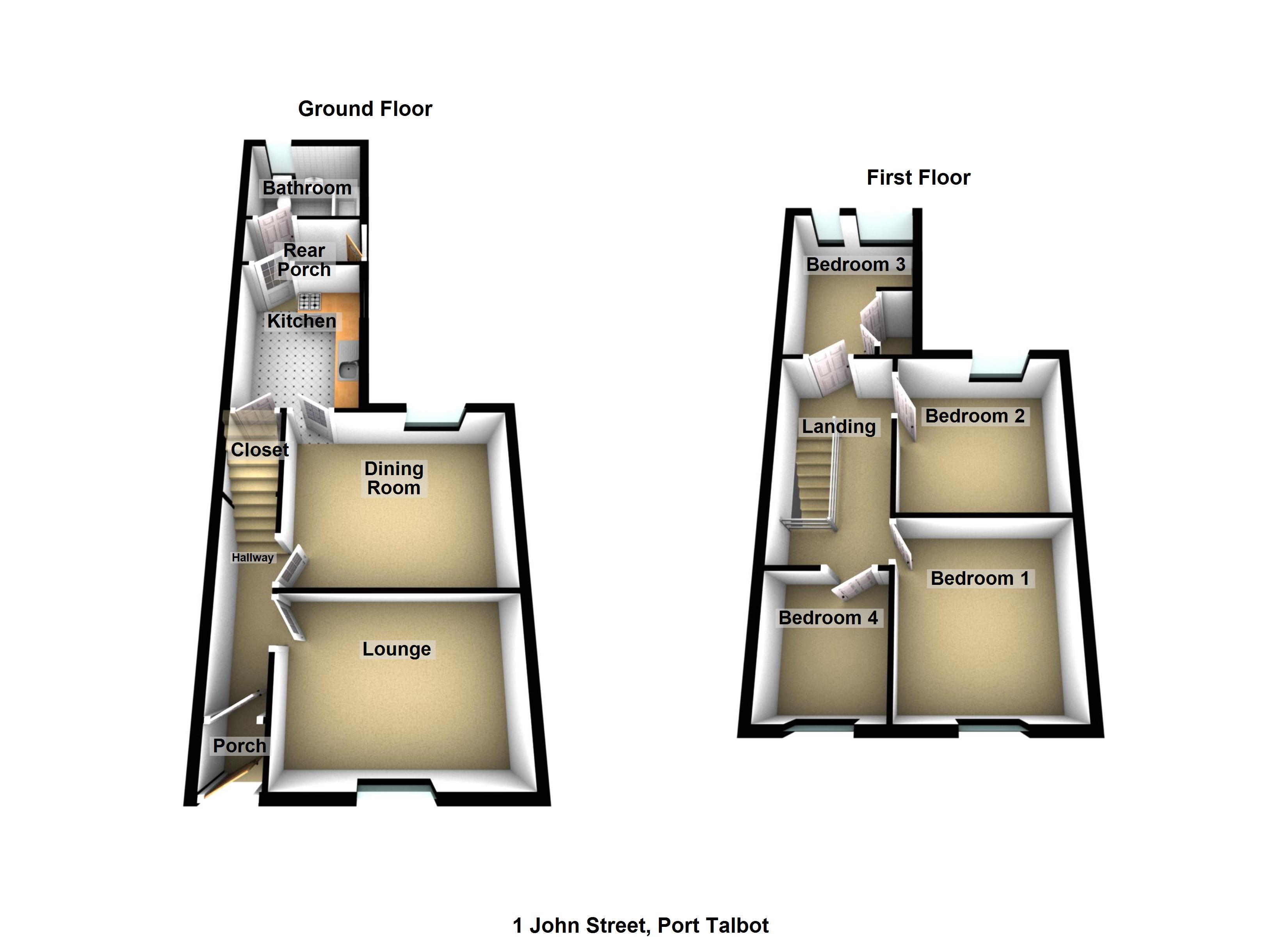 Floorplan for John Street, Aberavon, Port Talbot