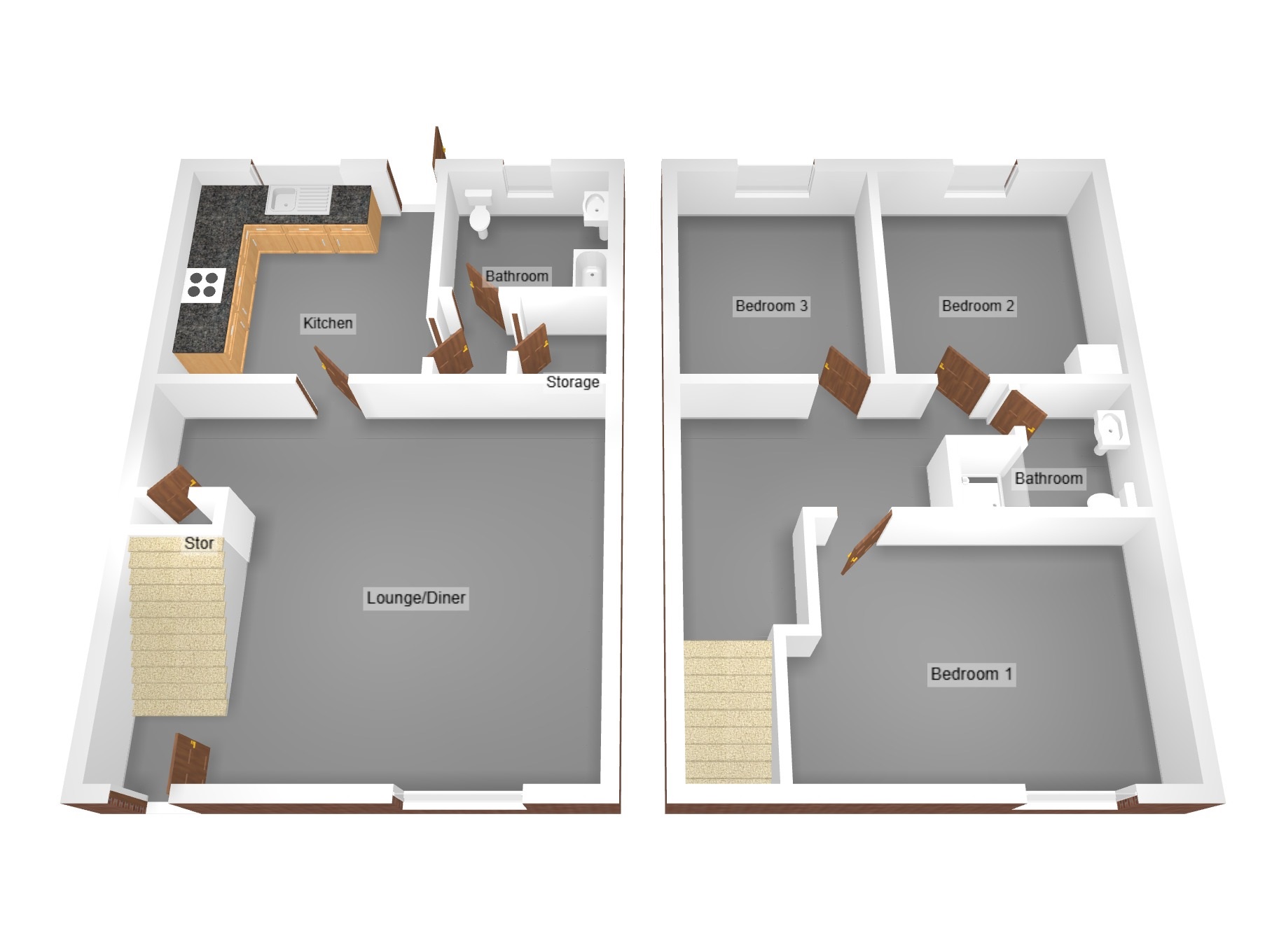 Floorplan for Crown Row, Maesteg