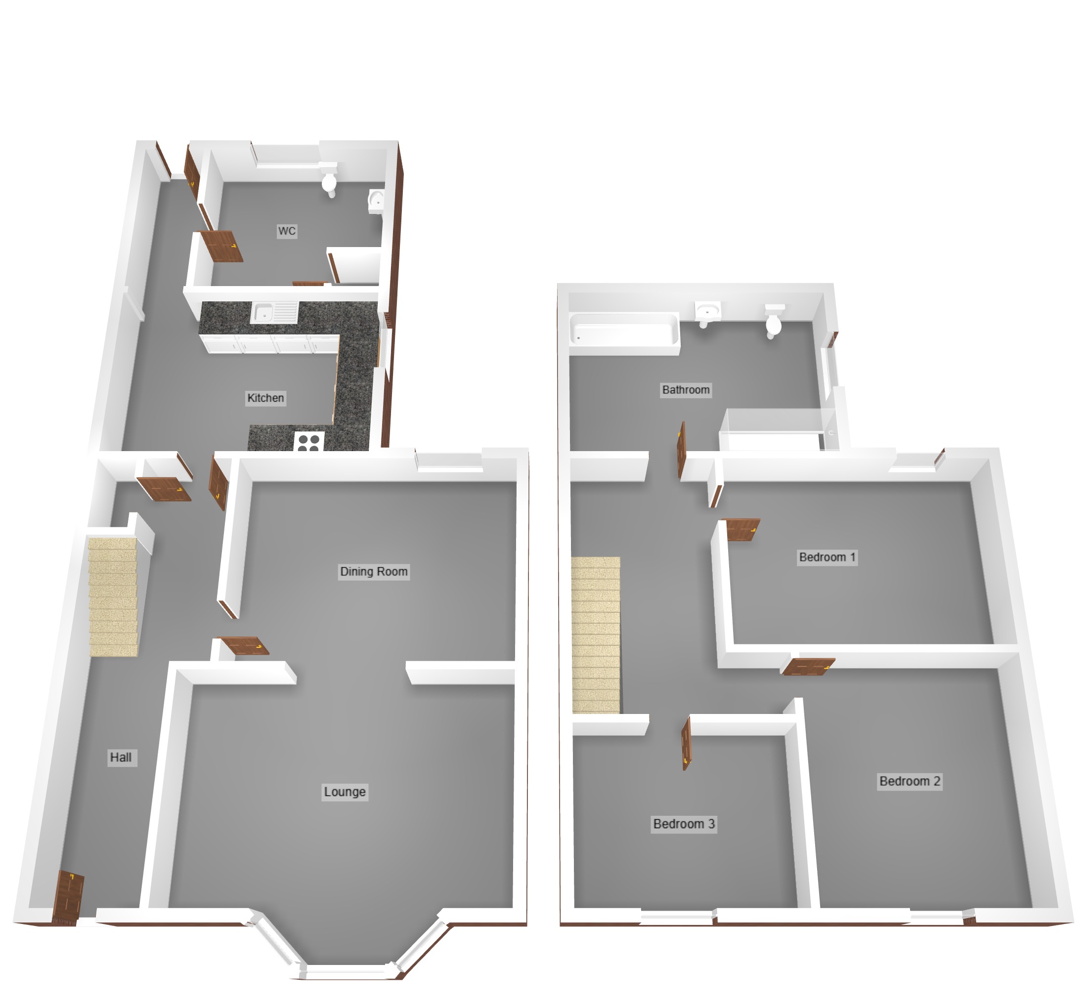 Floorplan for St John Street, Ogmore Vale, Bridgend