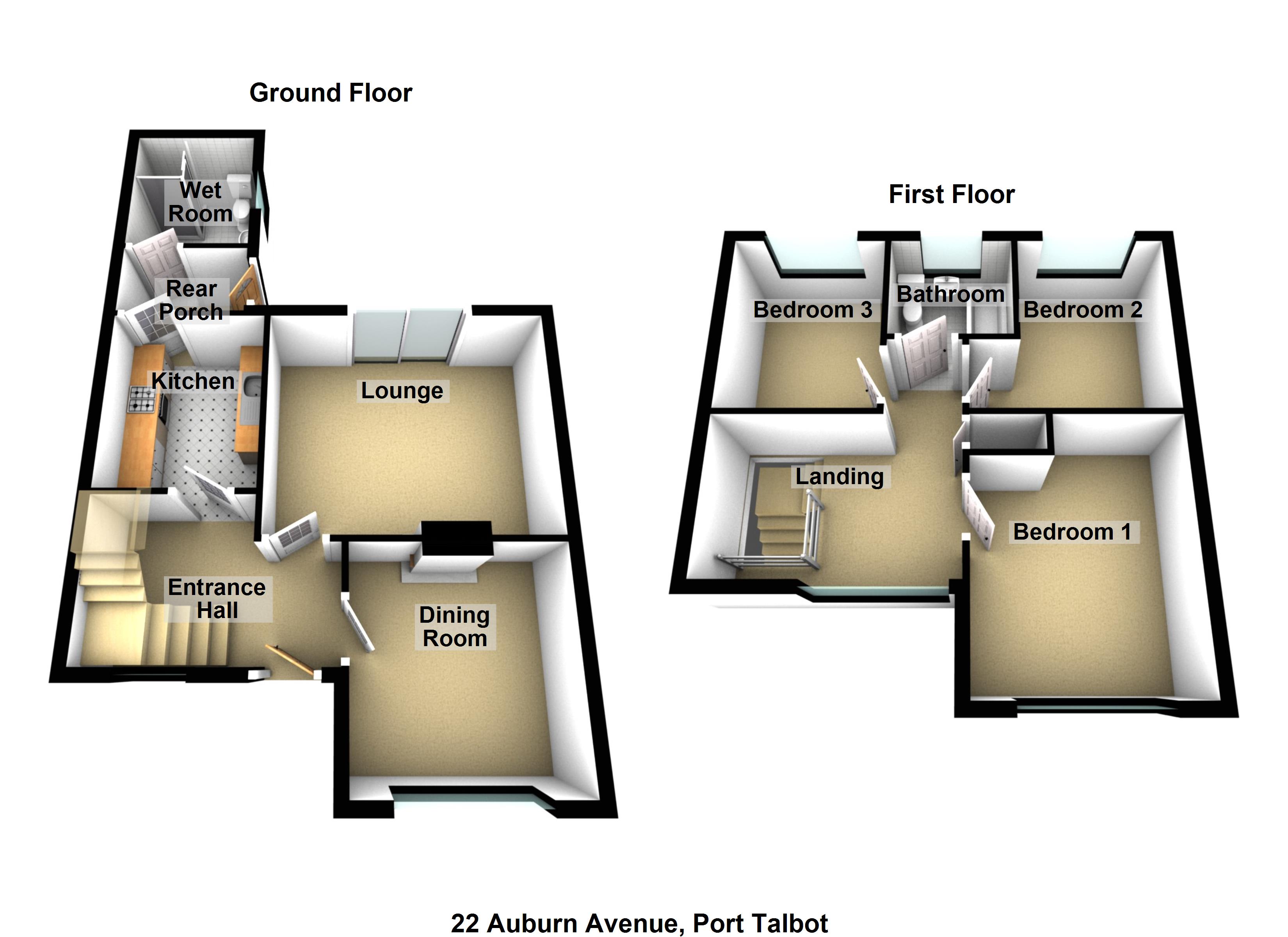 Floorplan for Auburn Avenue, Port Talbot