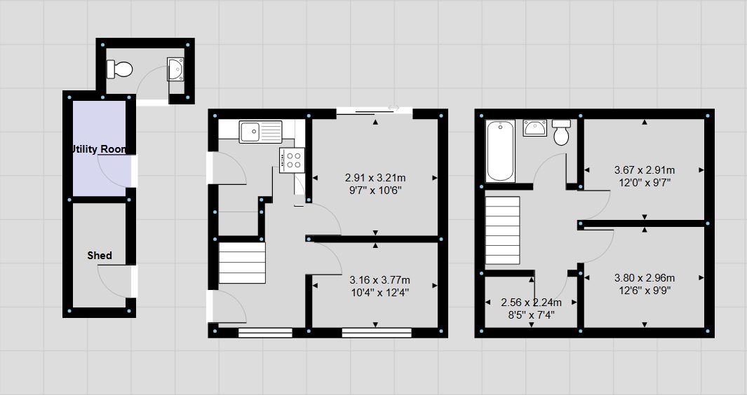 Floorplan for Heol y Mynydd, Sarn, CF32 9UT