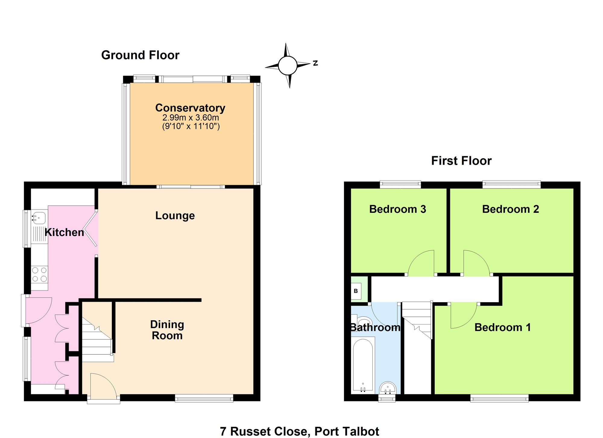 Floorplan for Russet Close, Port Talbot, SA12