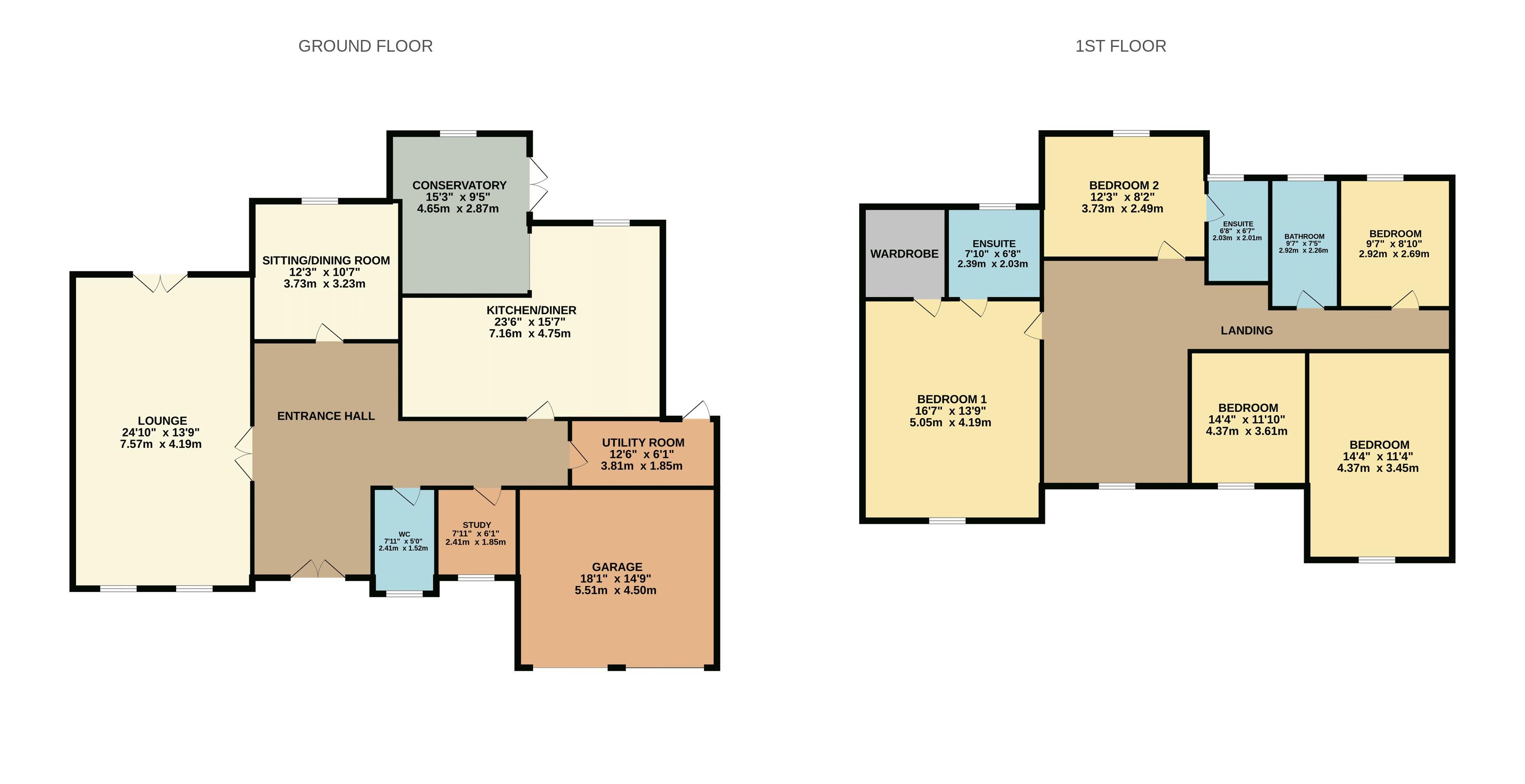 Floorplan for Whittle-Le-Woods, Chorley, Lancashire