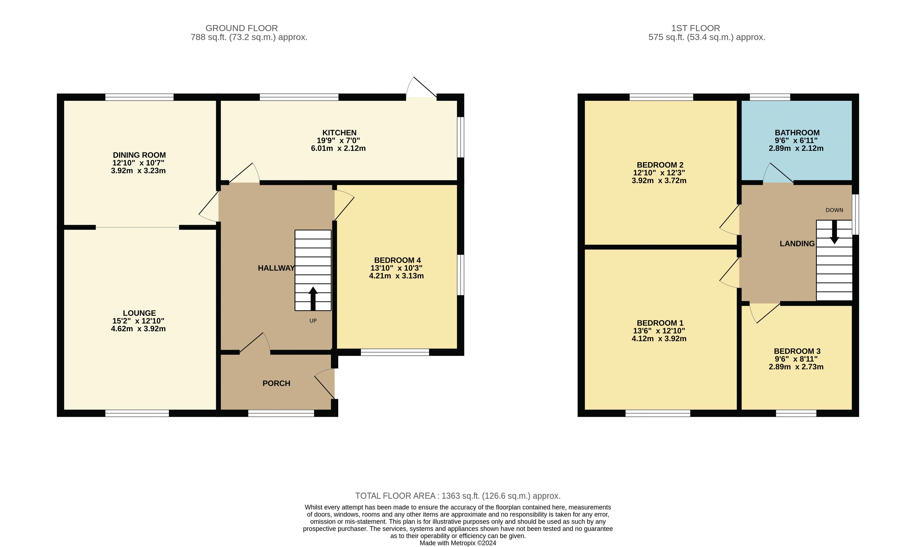 Floorplan for Horwich, Bolton, Lancashire