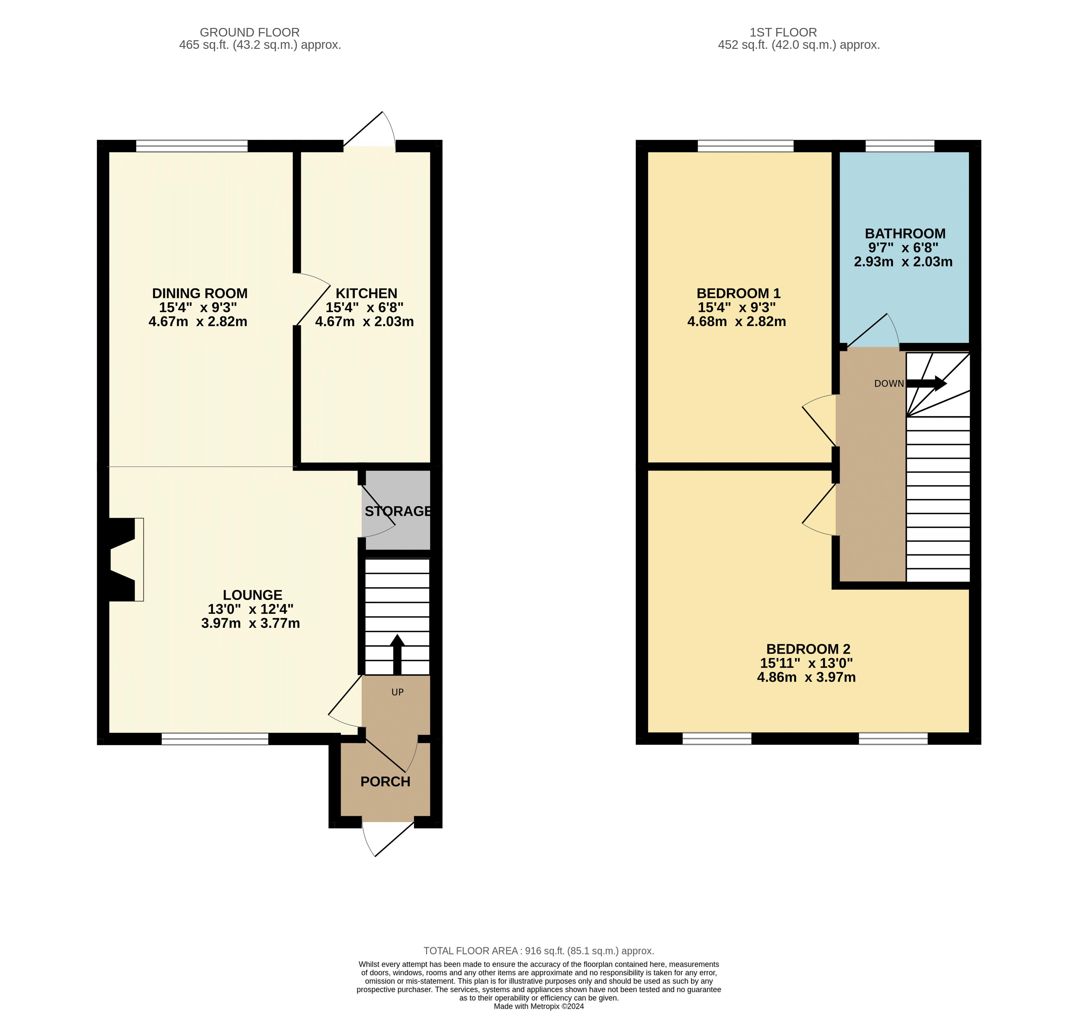 Floorplan for Adlington, Chorley, Lancashire