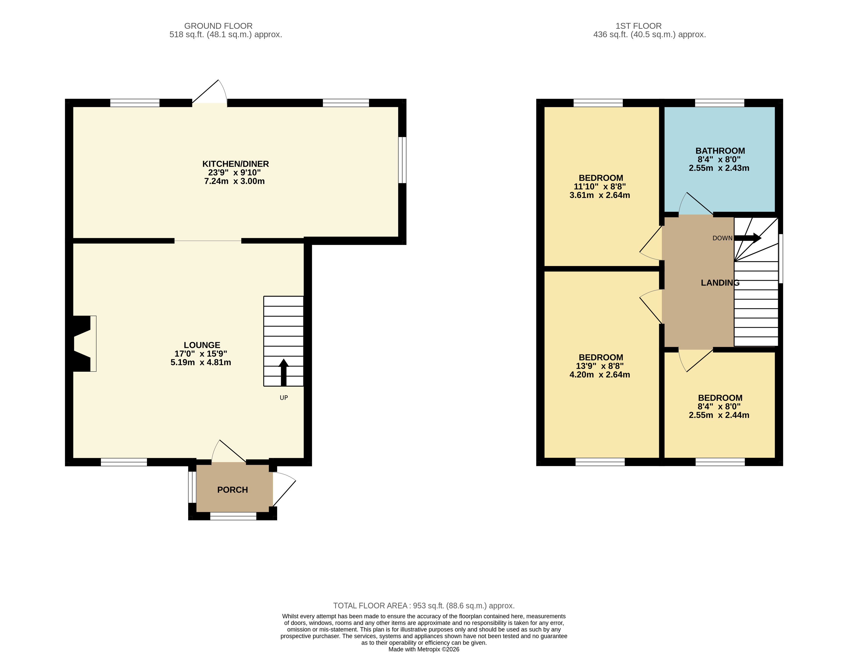 Floorplan for Horwich, Bolton, Greater Manchester